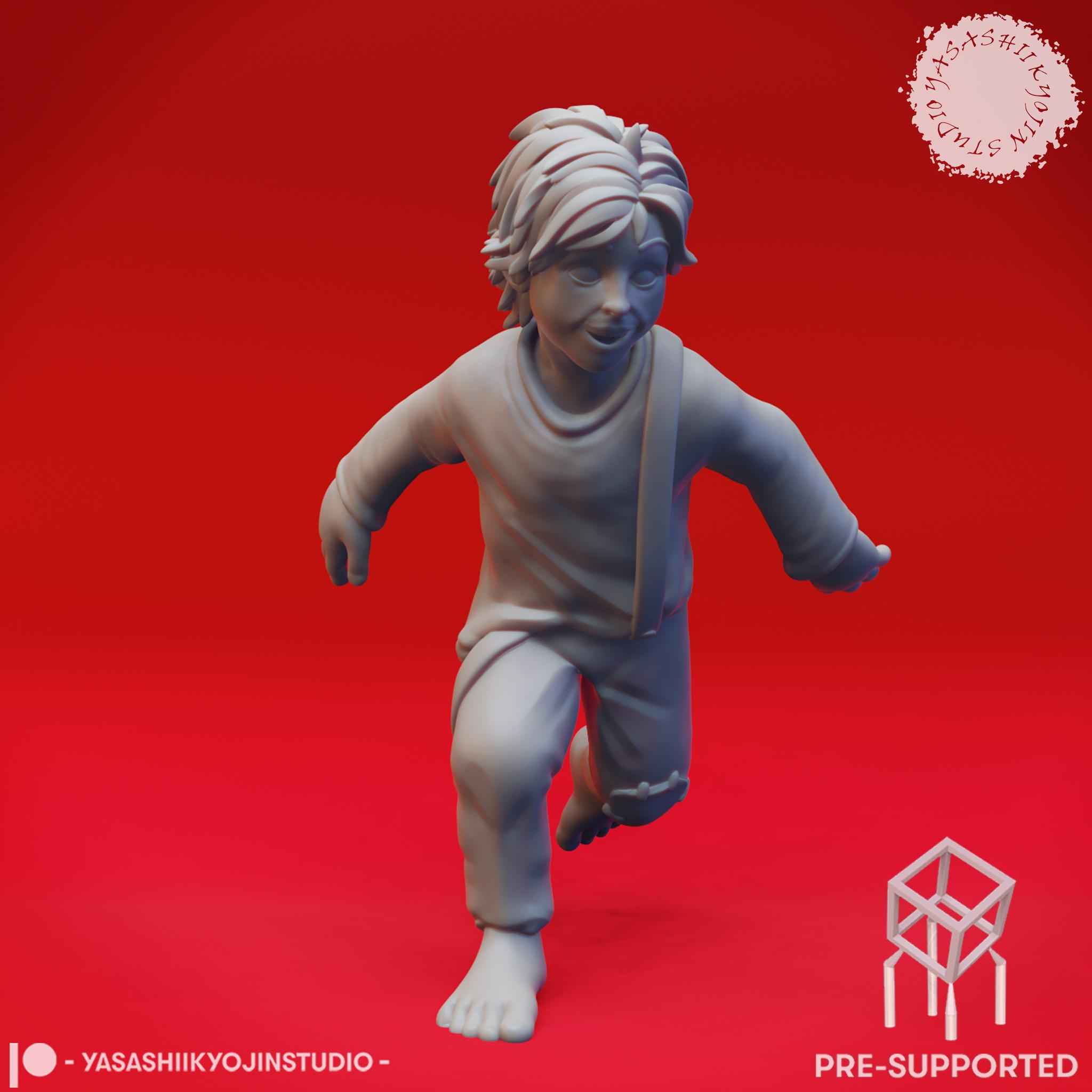 Townsfolk - General Children - Tabletop Miniatures (Pre-Supported) 3d model