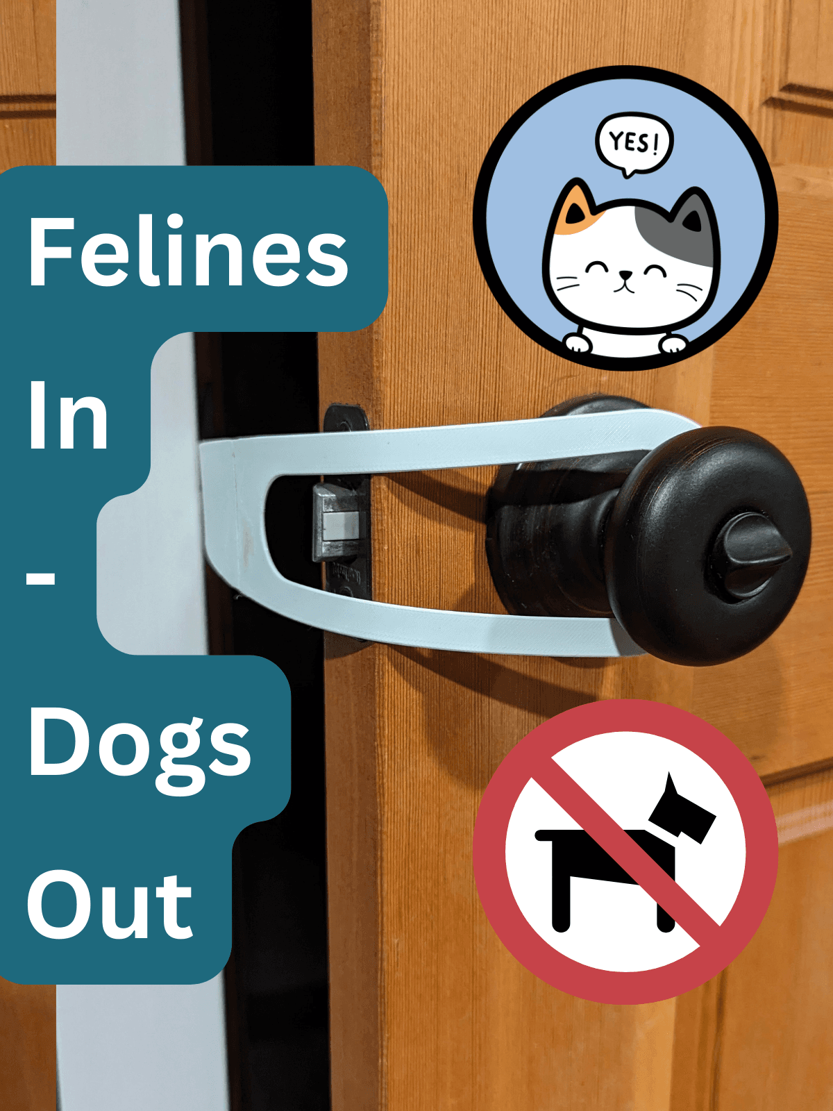 FIDO - Felines In, Dogs Out - Door holder / prop / latch 3d model