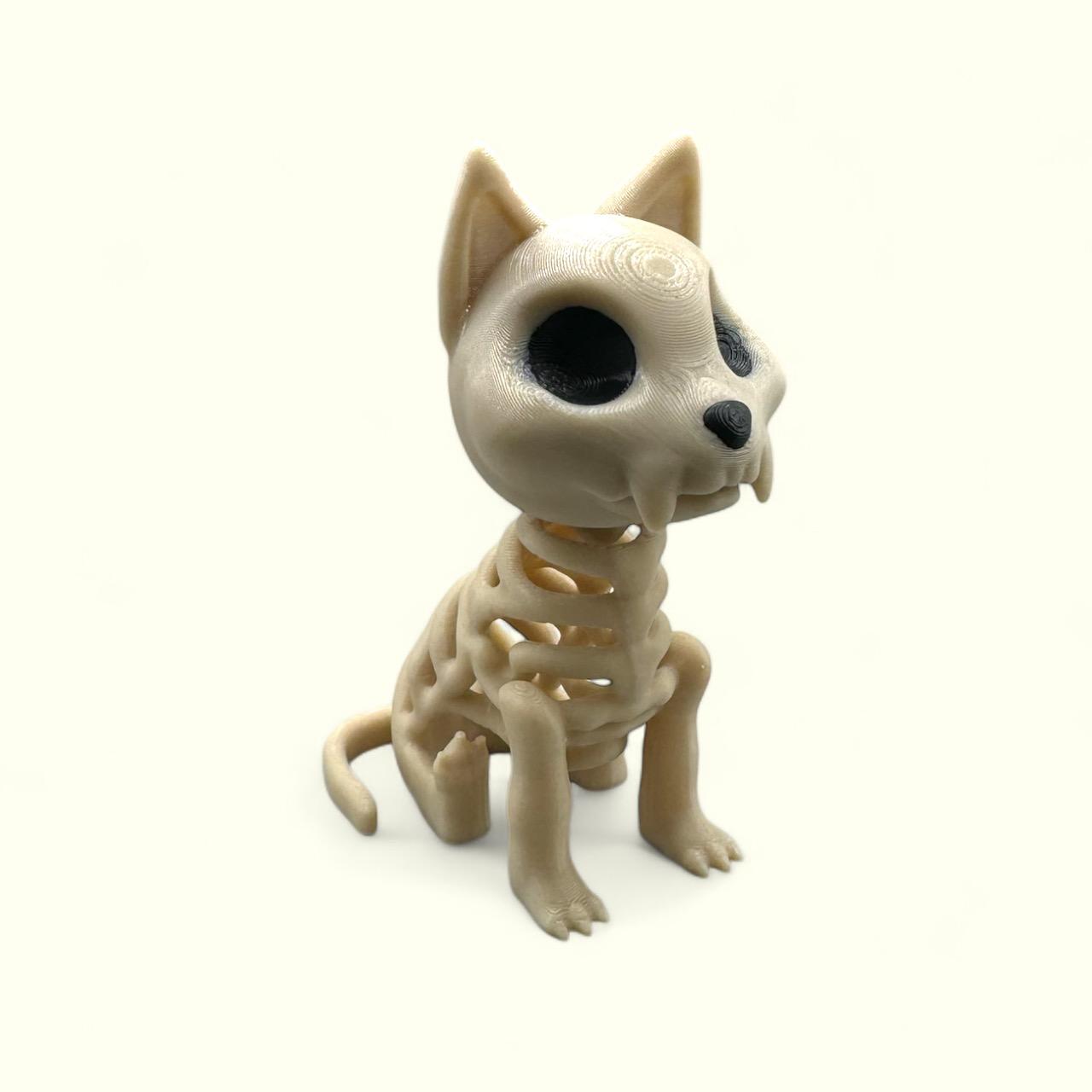 Spooky Skeleton Cat – Halloween Feline Decor 3d model