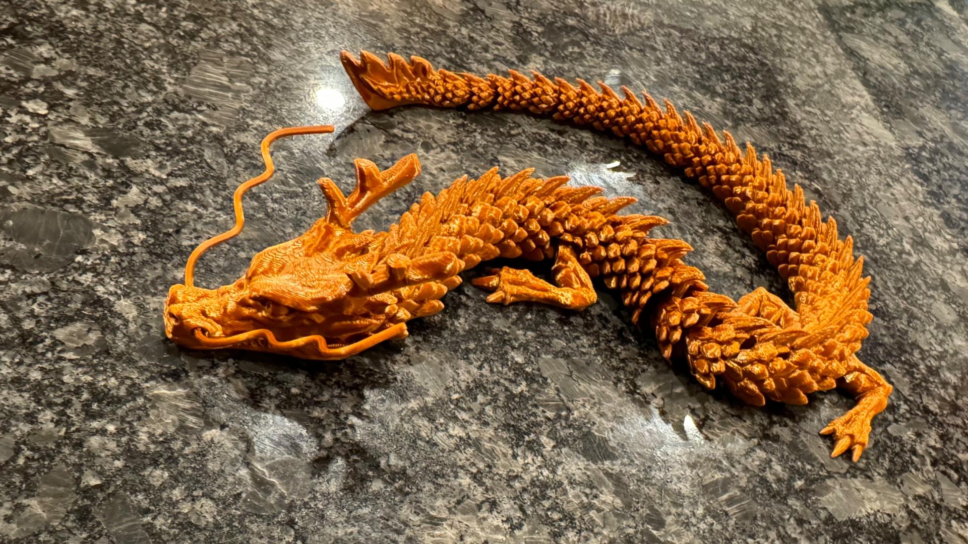 Articulated Dragon - Fun model. Printed with Silk Copper PLA from Overture3D - 3d model