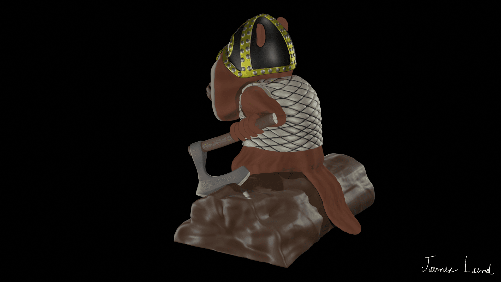 Angry Viking Beaver 3d model
