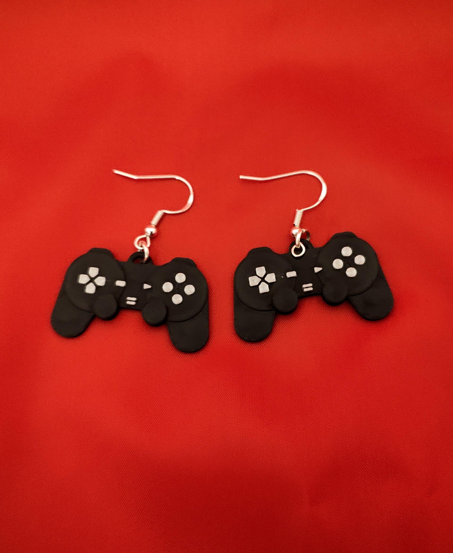 PlayStation Controller Inspired Earrings 3d model