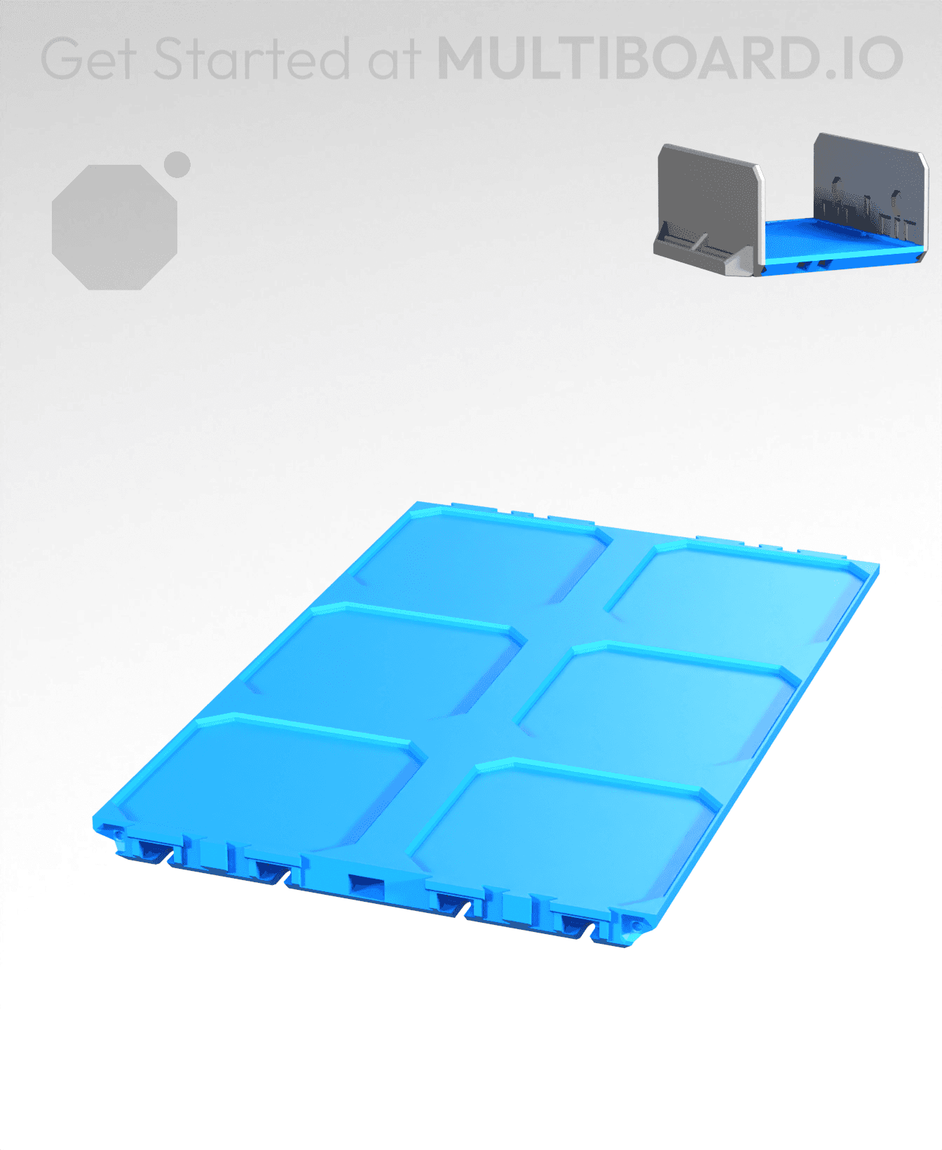 2x3-Deep - Internal Grid - Multibin Drawer Base 3d model