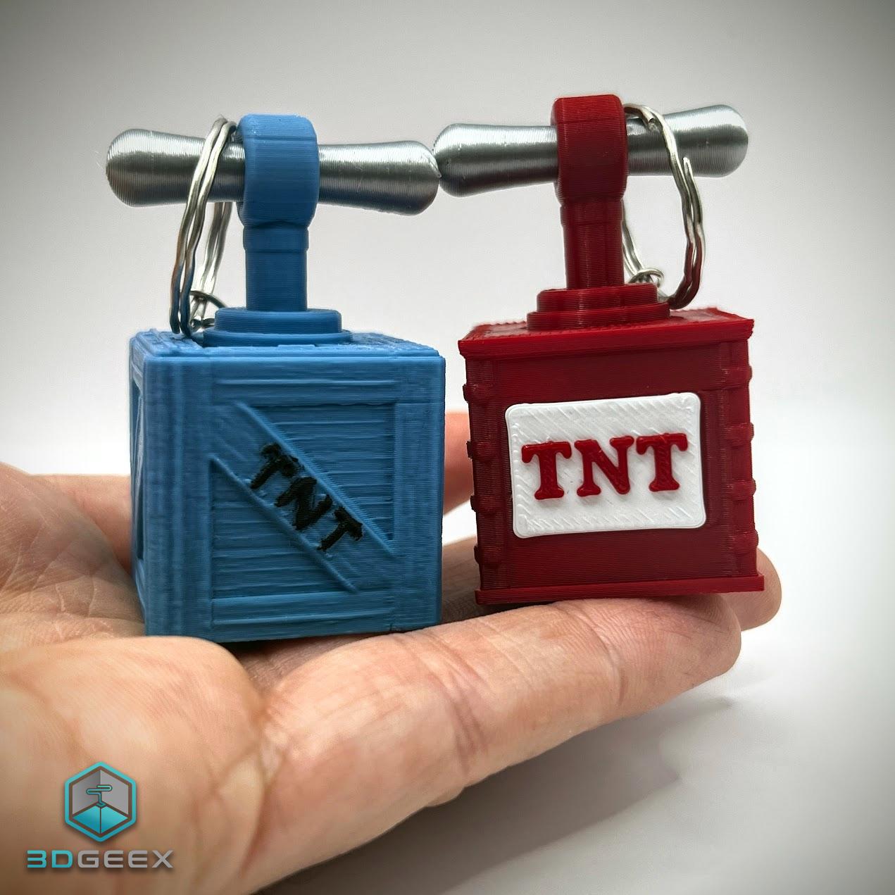 Tiny TNT Detonator Keychains 3d model