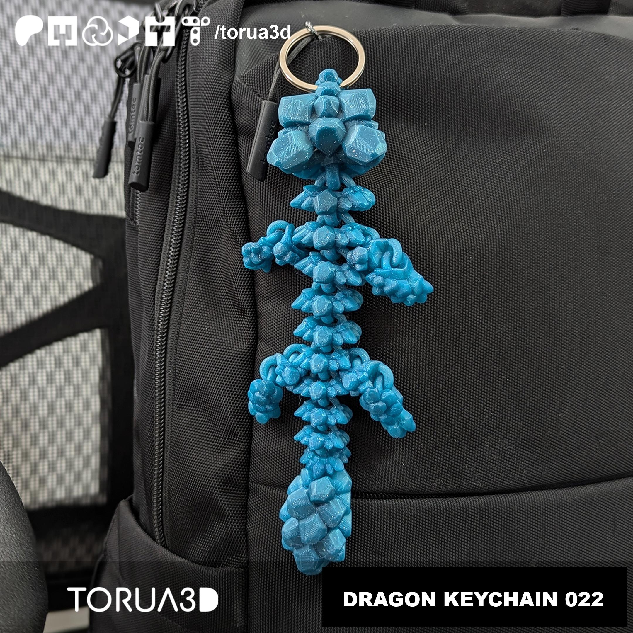 Articulated Dragon 022 Keychain - Print in place - No supports - STL 3d model