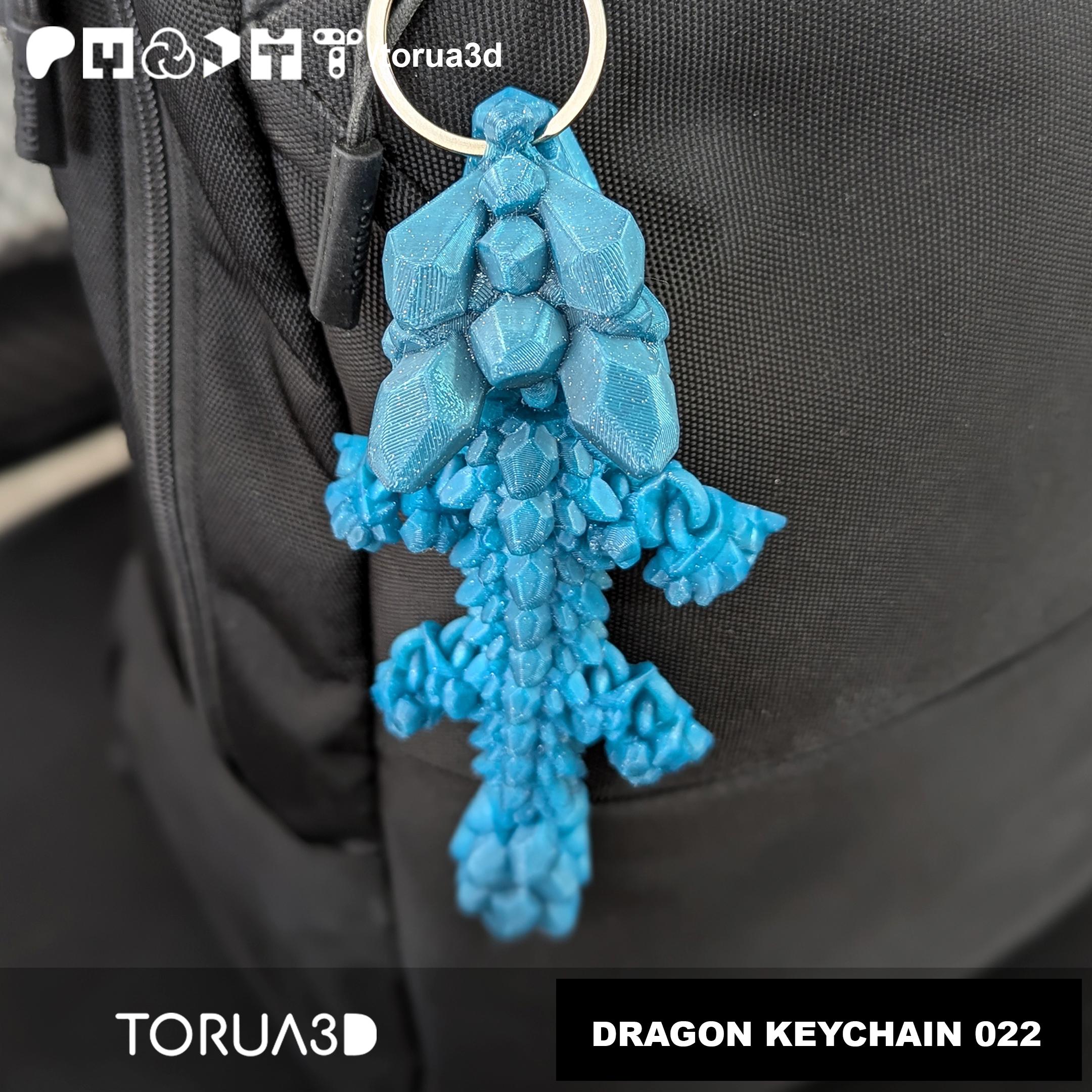 Articulated Dragon 022 Keychain - Print in place - No supports - STL 3d model
