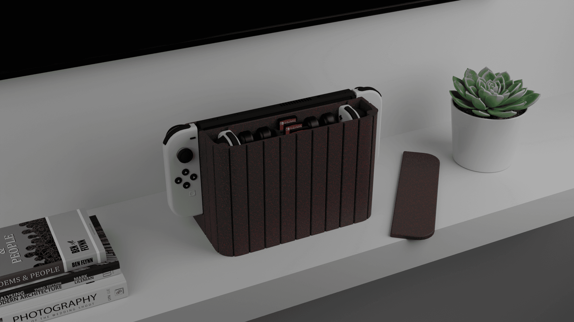 Modern OLED Nintendo Switch Dock (Organizer) - Wide Panels 3d model