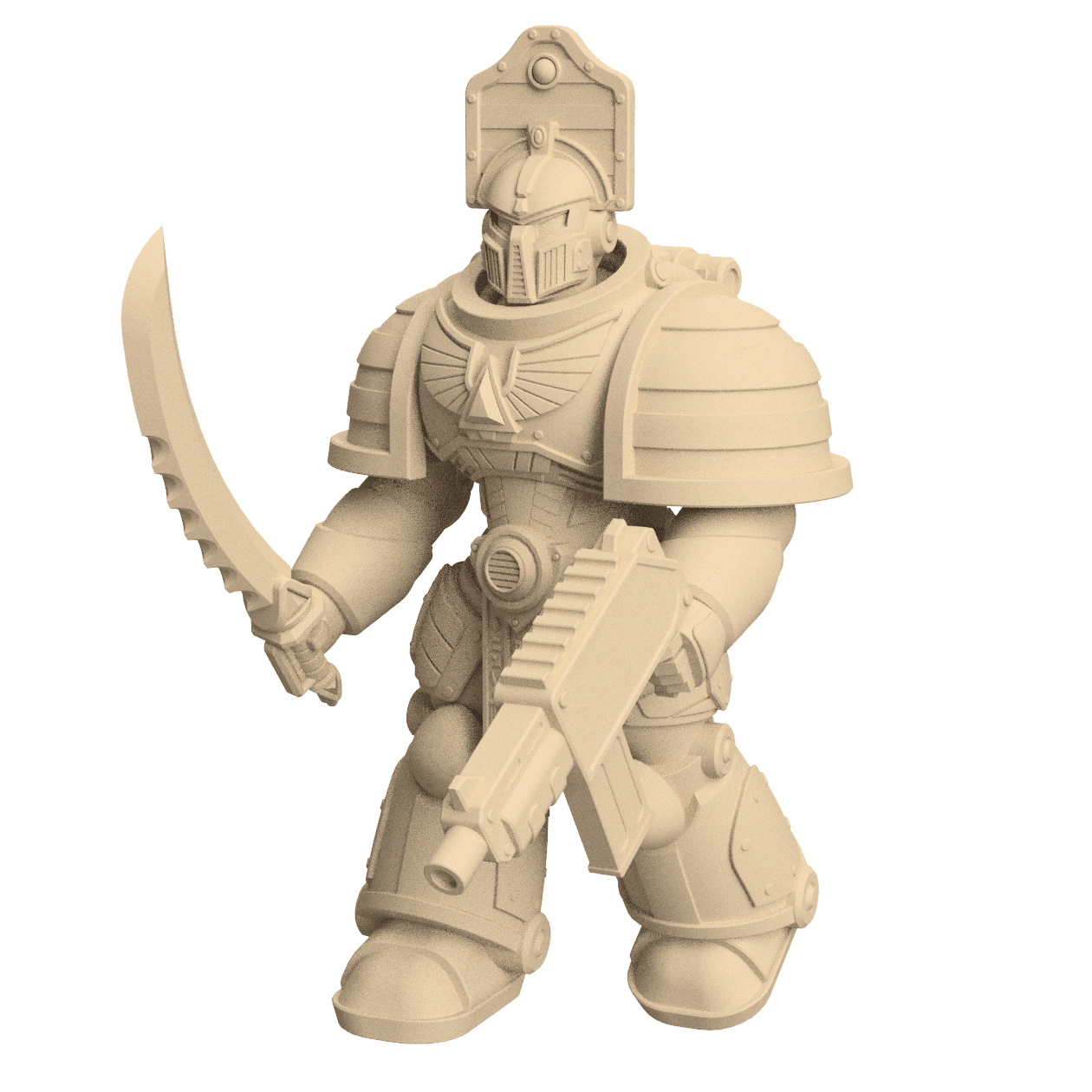 Modular 3D Printable Dune Raiser Leader Miniature for Wargaming  3d model