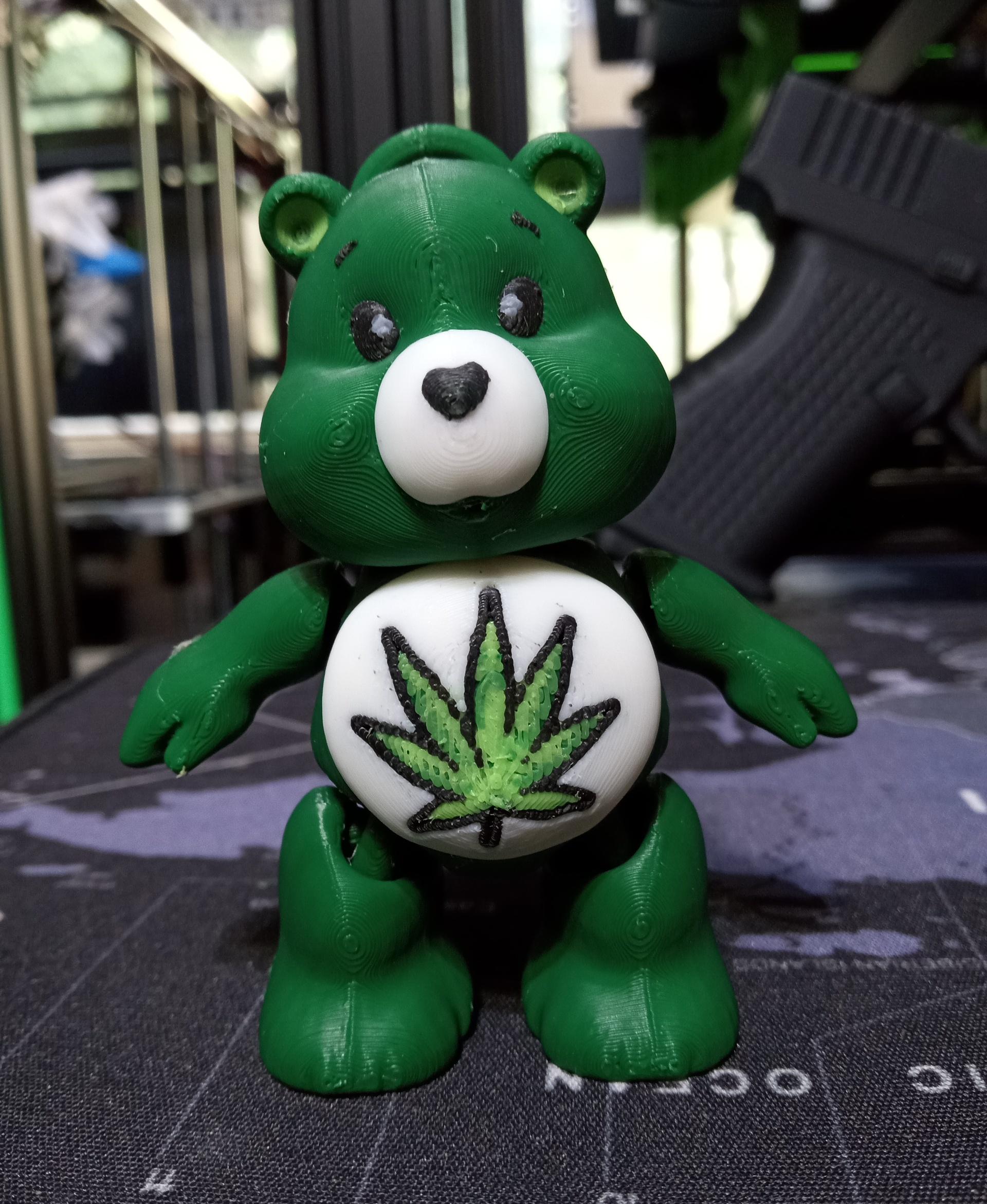 The Stoney Bear - Articulated, Print in Place, Cartoons, Care, Bear, Weed, Marijuana 3d model