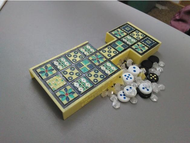 Royal Game of Ur with Print-in-place hinged board 3d model