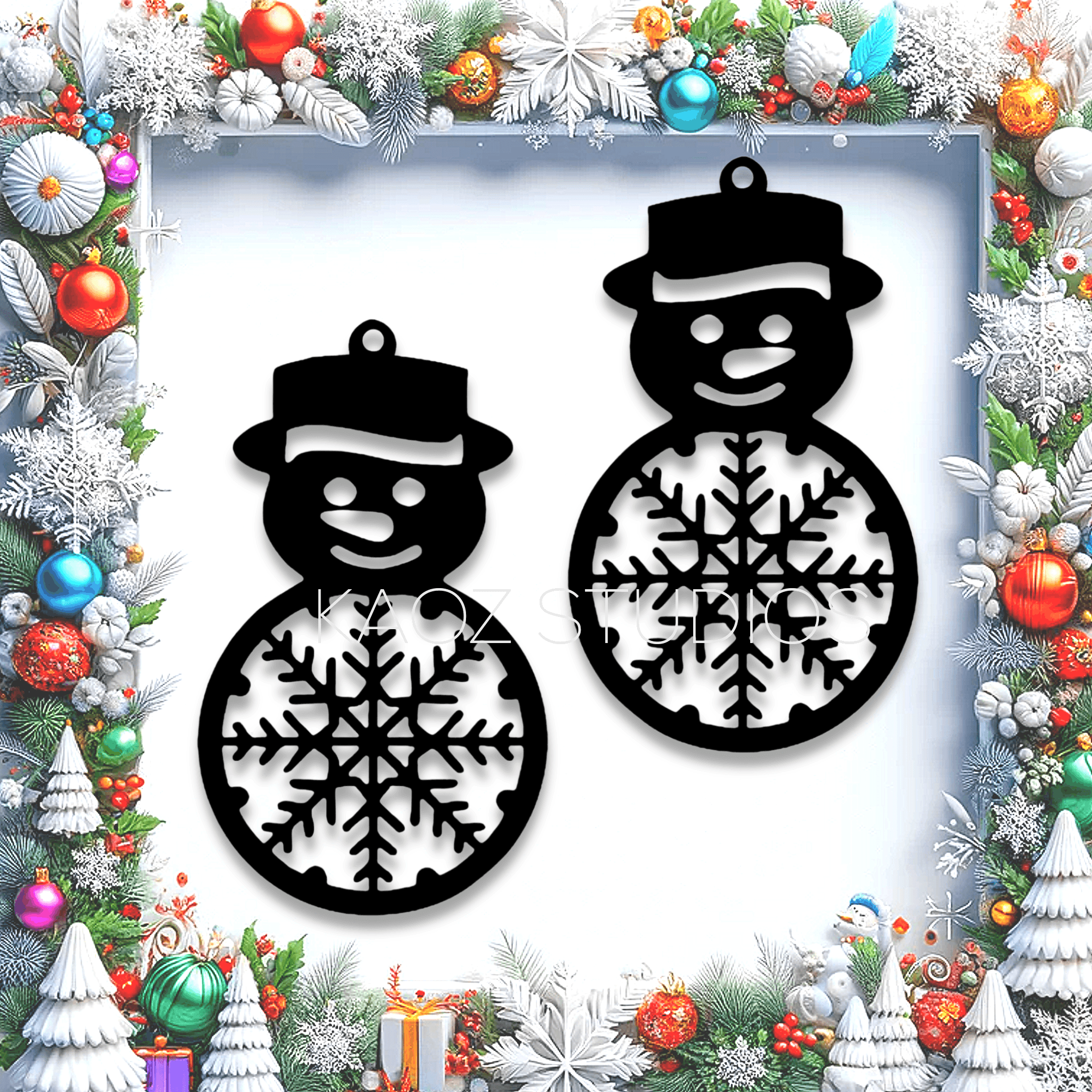snowman earrings christmas earrings holiday jewelry 3d model