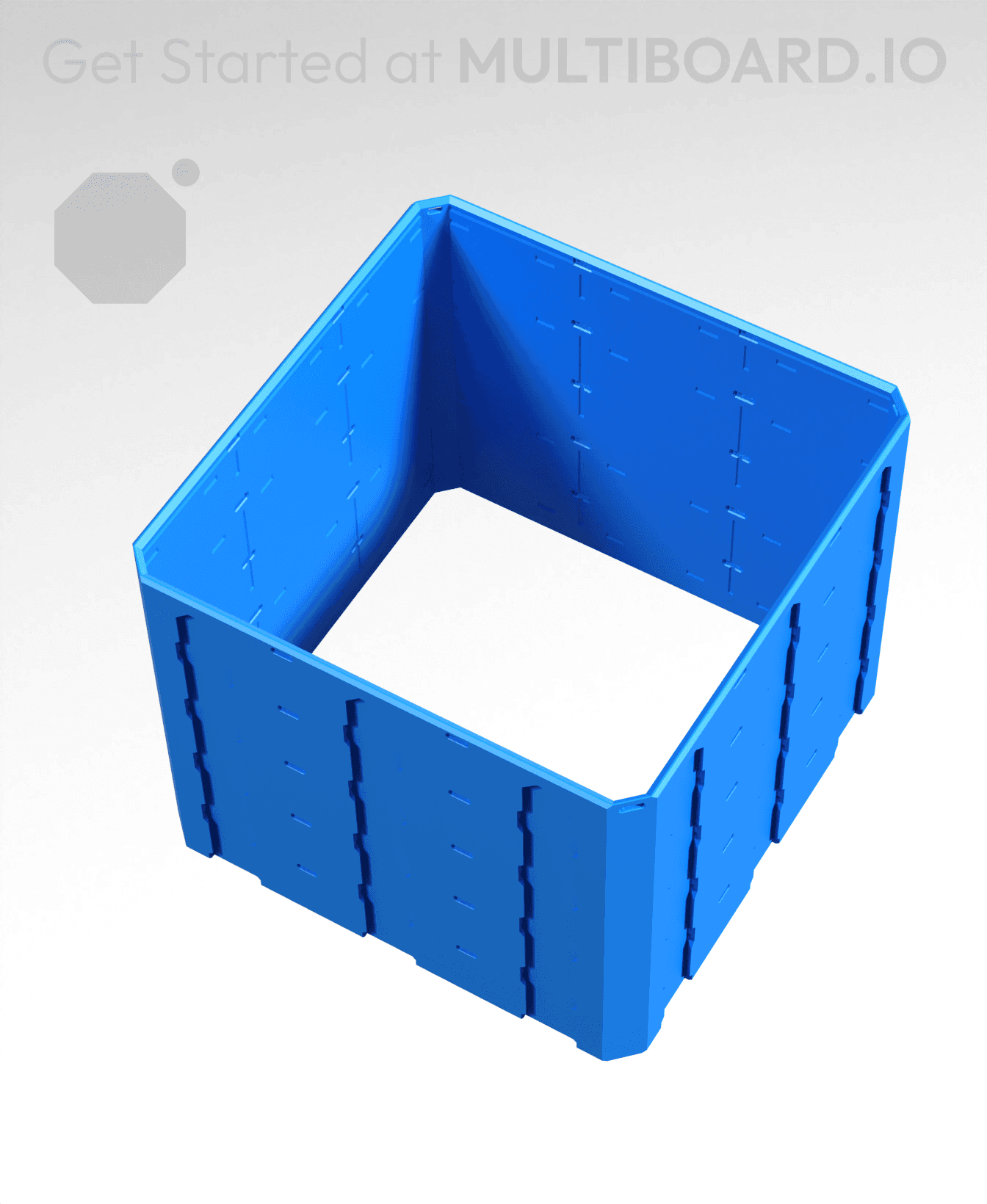 3x3x2.5 - Topped Multipoint Rail - Pop-In Multibin Shell Extension 3d model