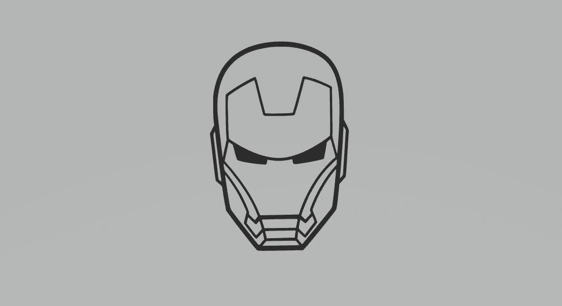 Iron Man Marvel Cartoon 2D Art.stl 3d model