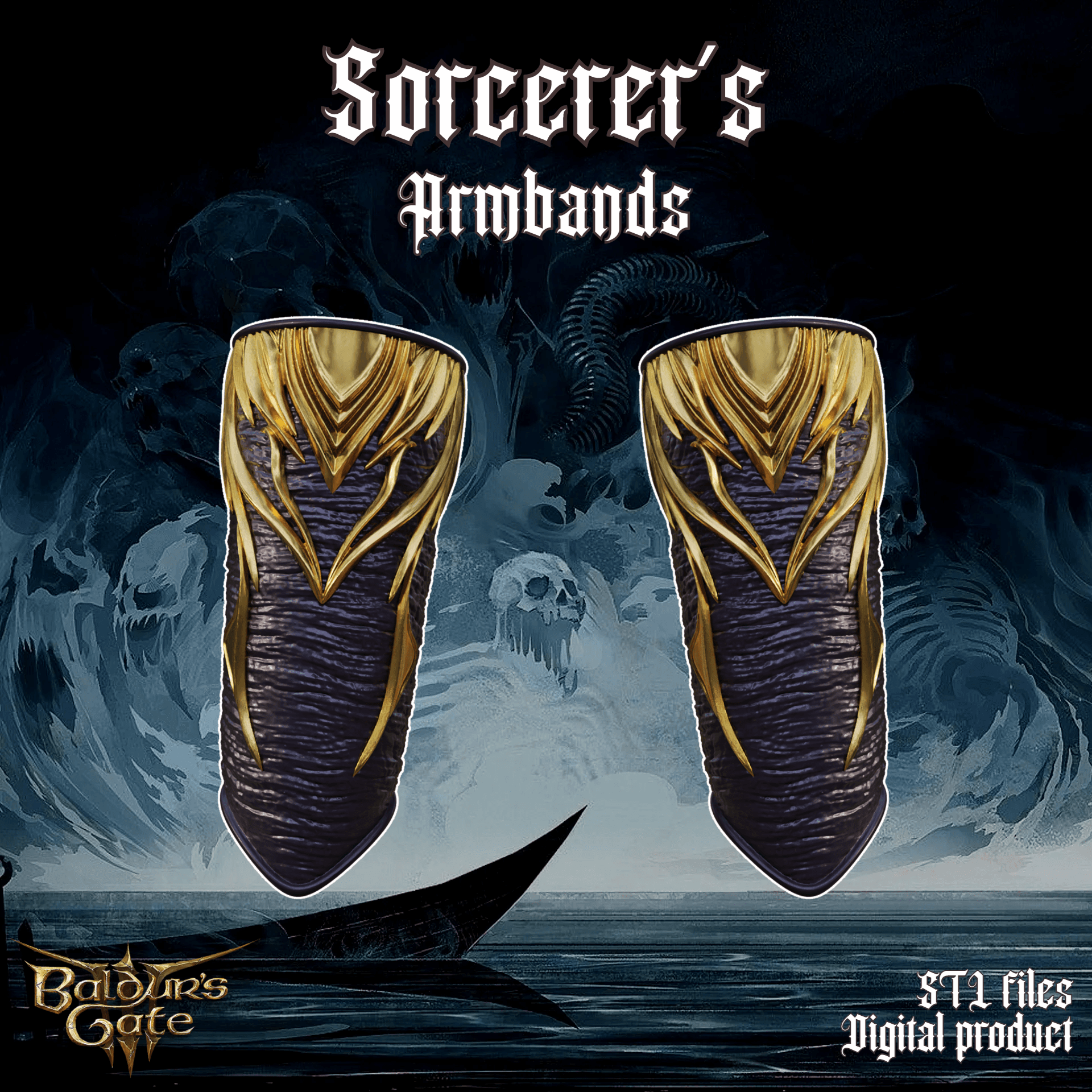 Fantasy Sorcerers Armbands Baldurs Gate 3 3d model