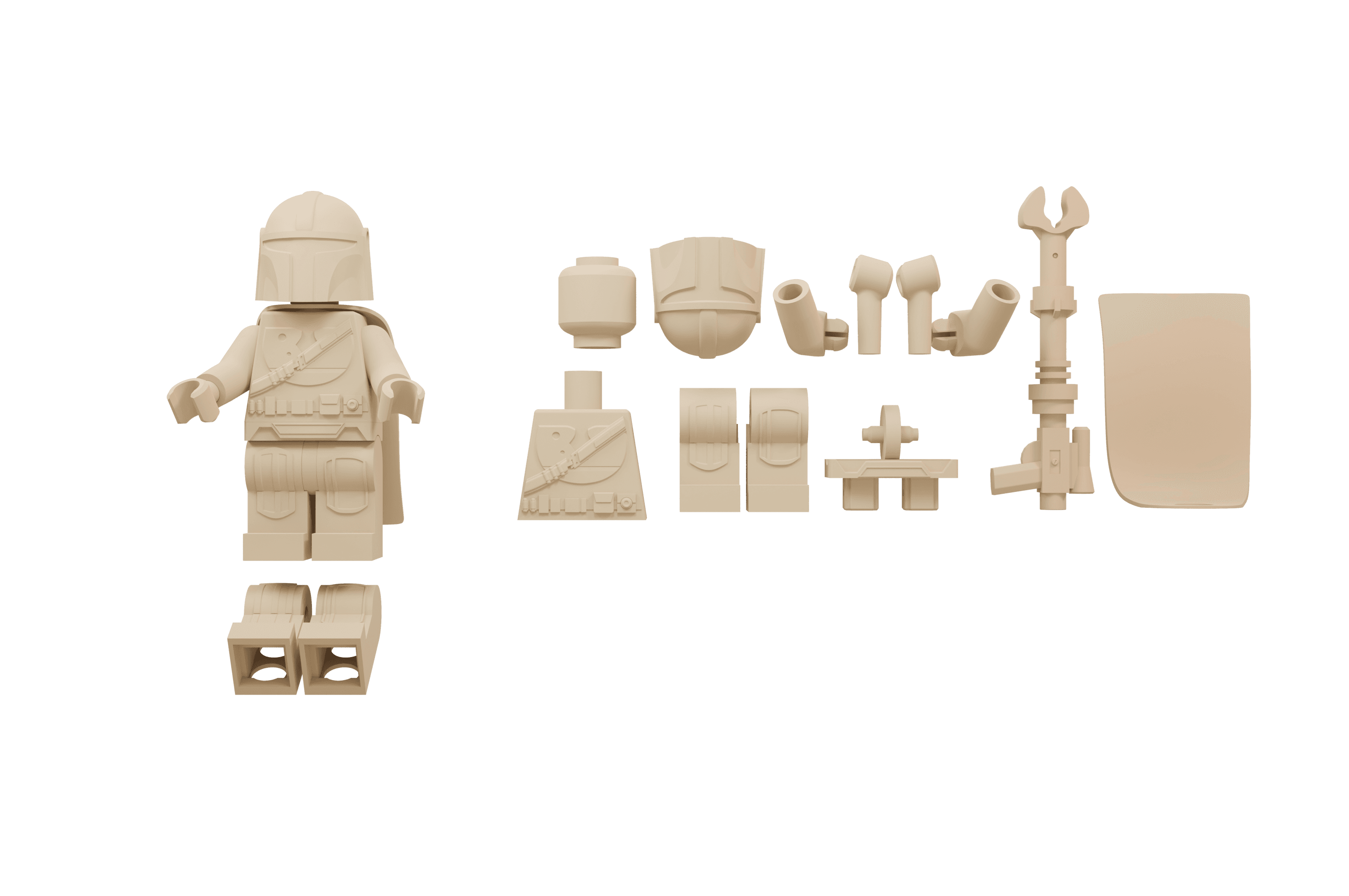 S1 Mando LEGO Figure 3d model
