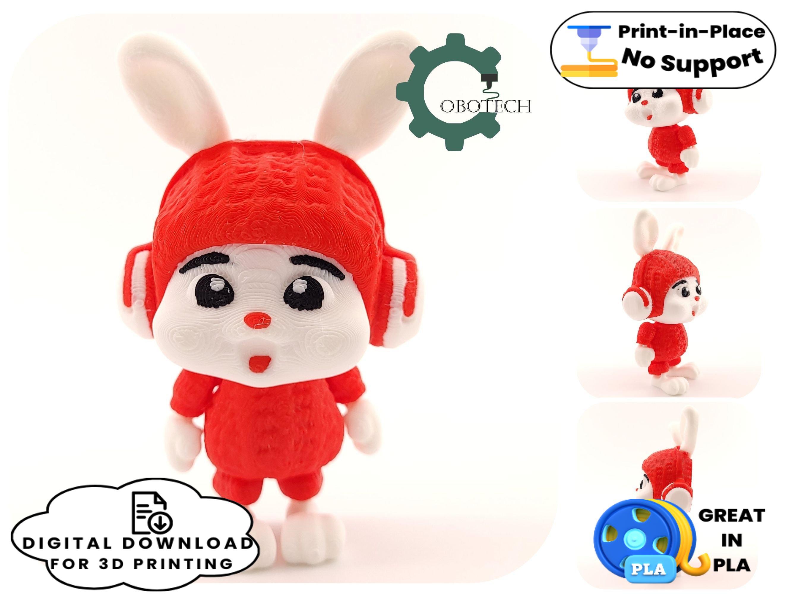 Cobotech Articulated Crochet Headphone Bunny 3d model
