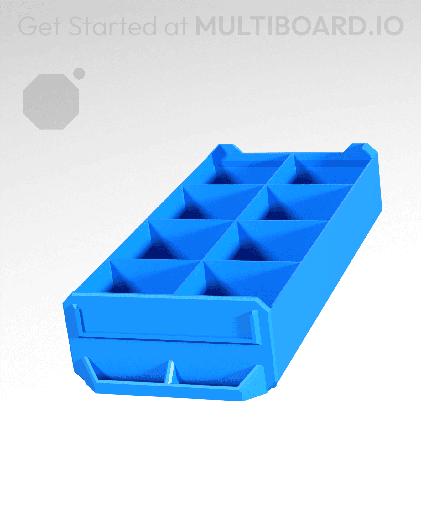 2x1x4-Deep - Grid Divided - Multibin Simple Drawer 3d model