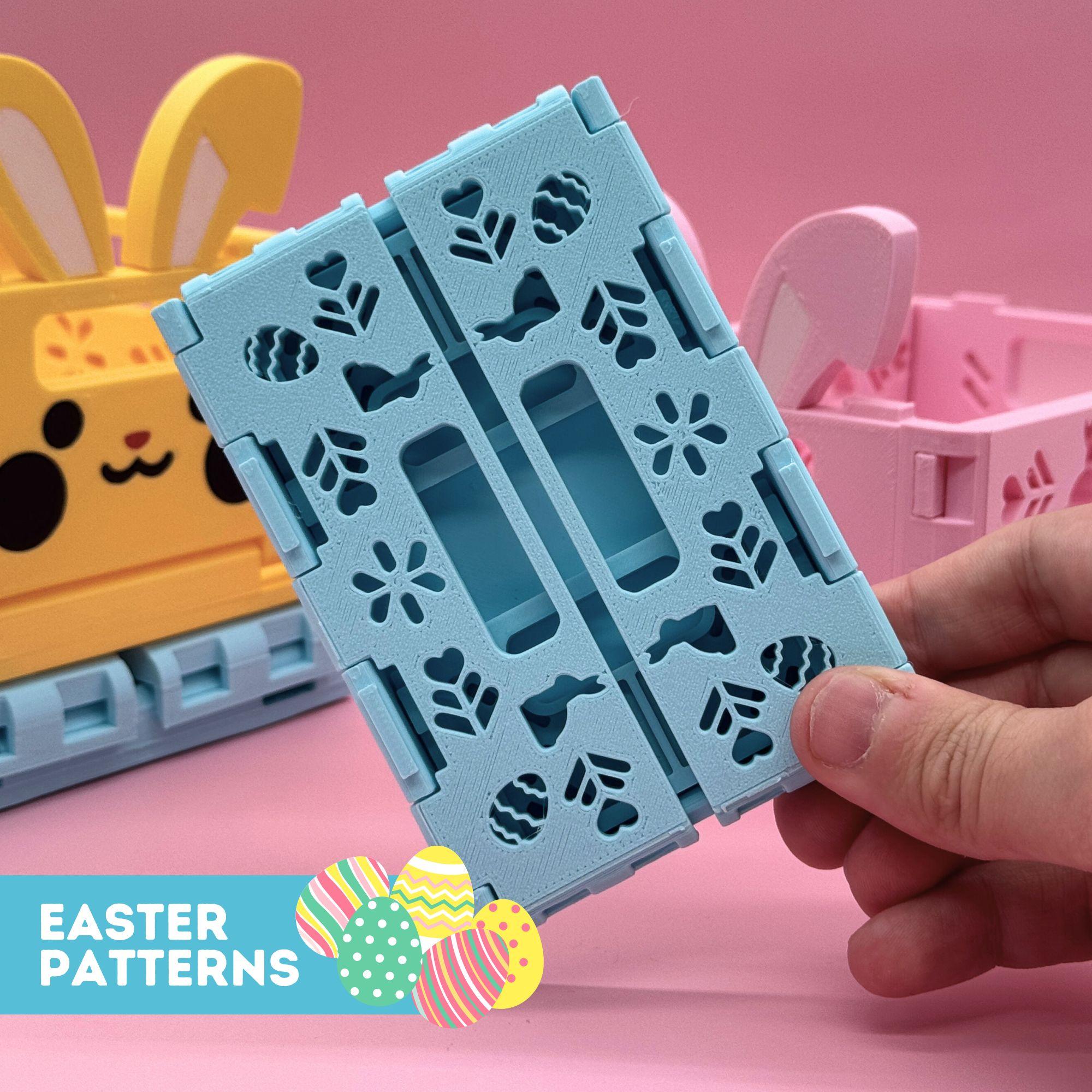 3D Printable Easter Foldable and Stackable Storage Crate Easter Edition 3d model