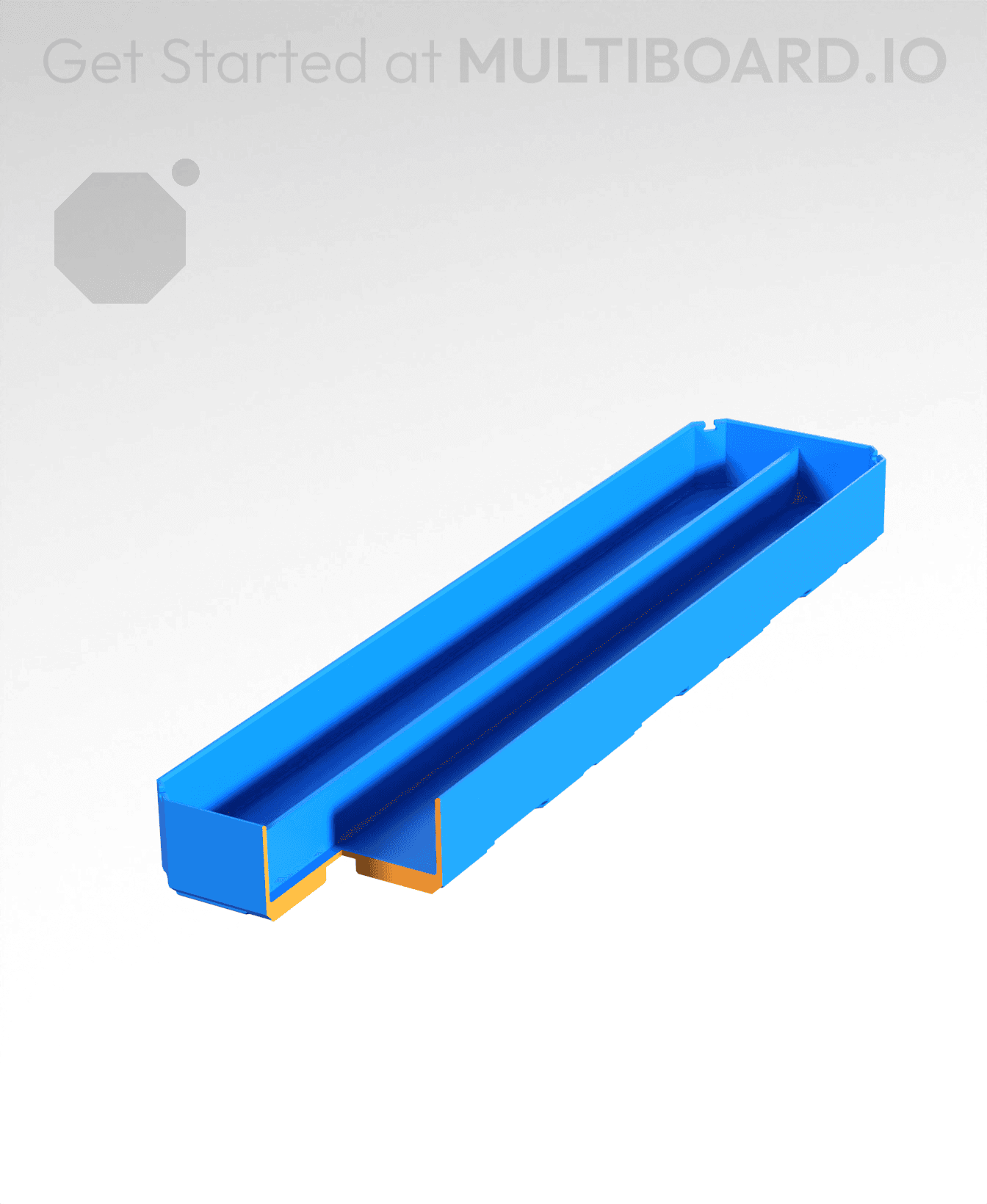 1x4x0.5 - Double Divided Bin - Multibin Insert 3d model