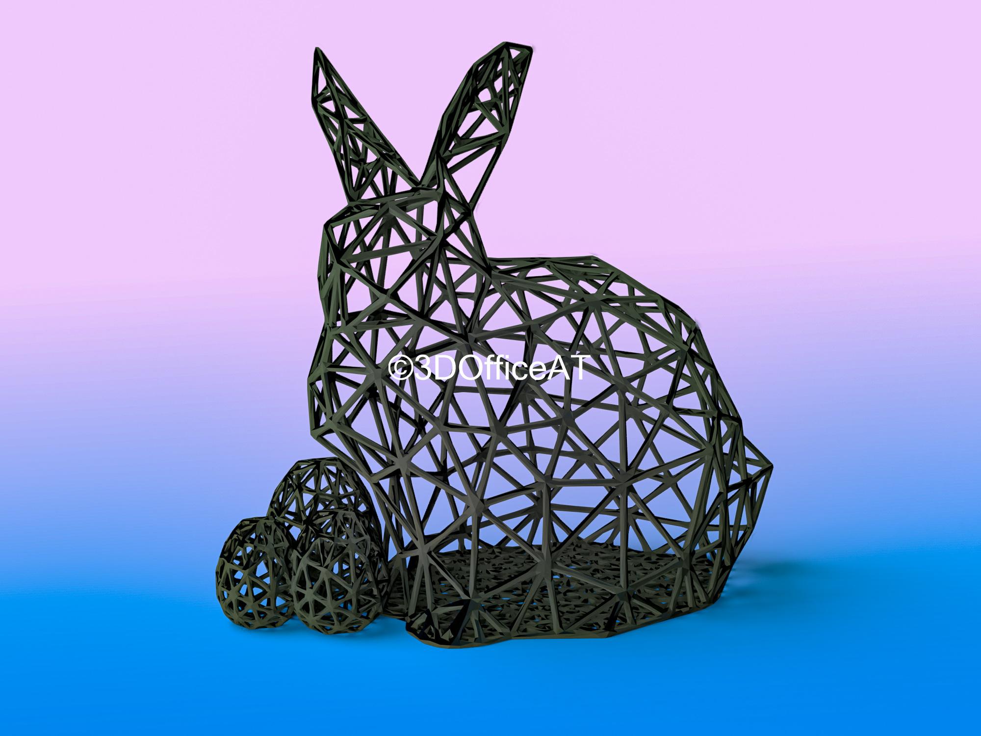 Easter Bunny Wire Art 3DOfficeAT 3d model