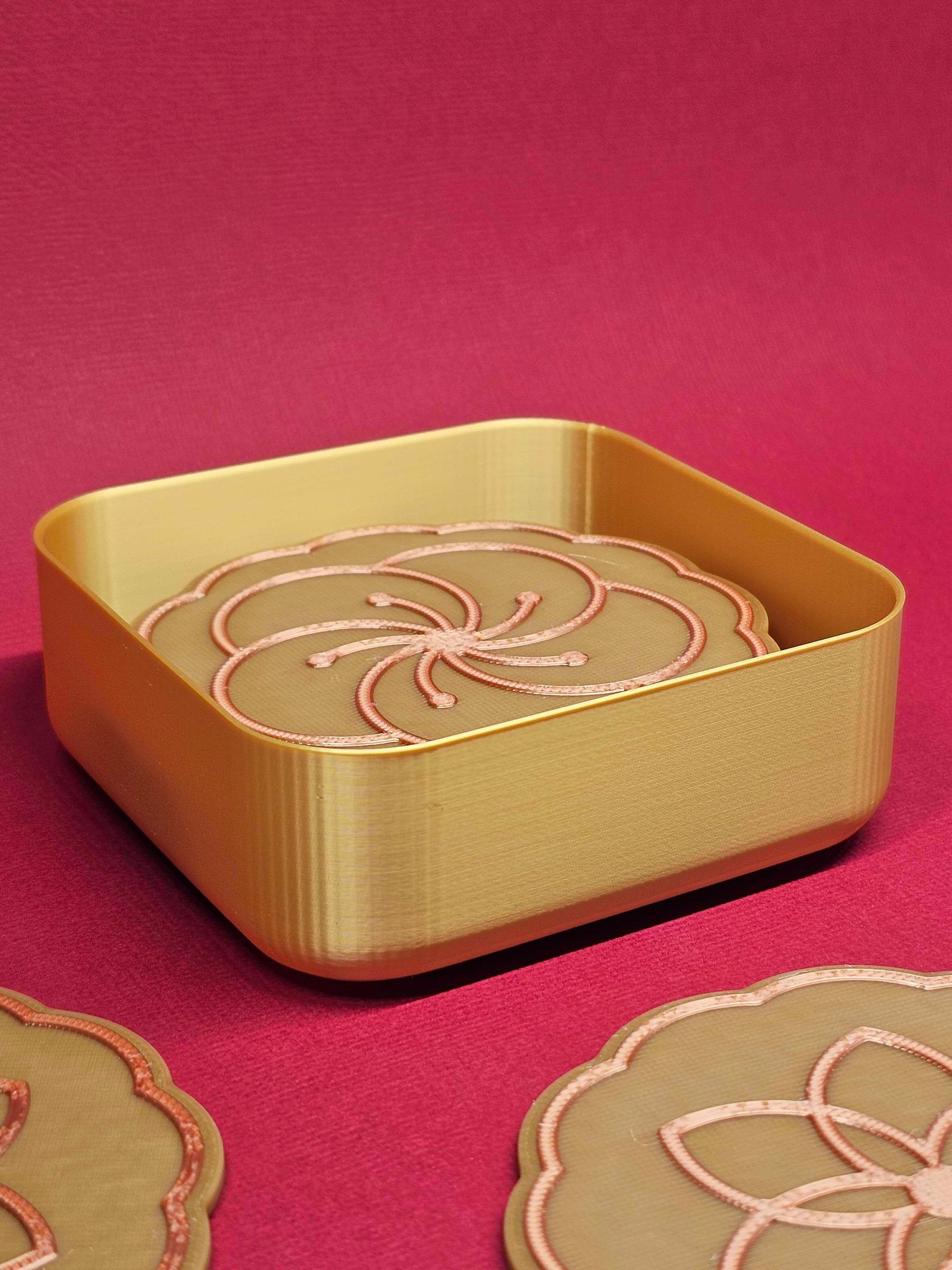 Tray | Coasters holder for 8 mooncake coasters | Designed as a mooncake tray for Mid-Autumn Festival 3d model