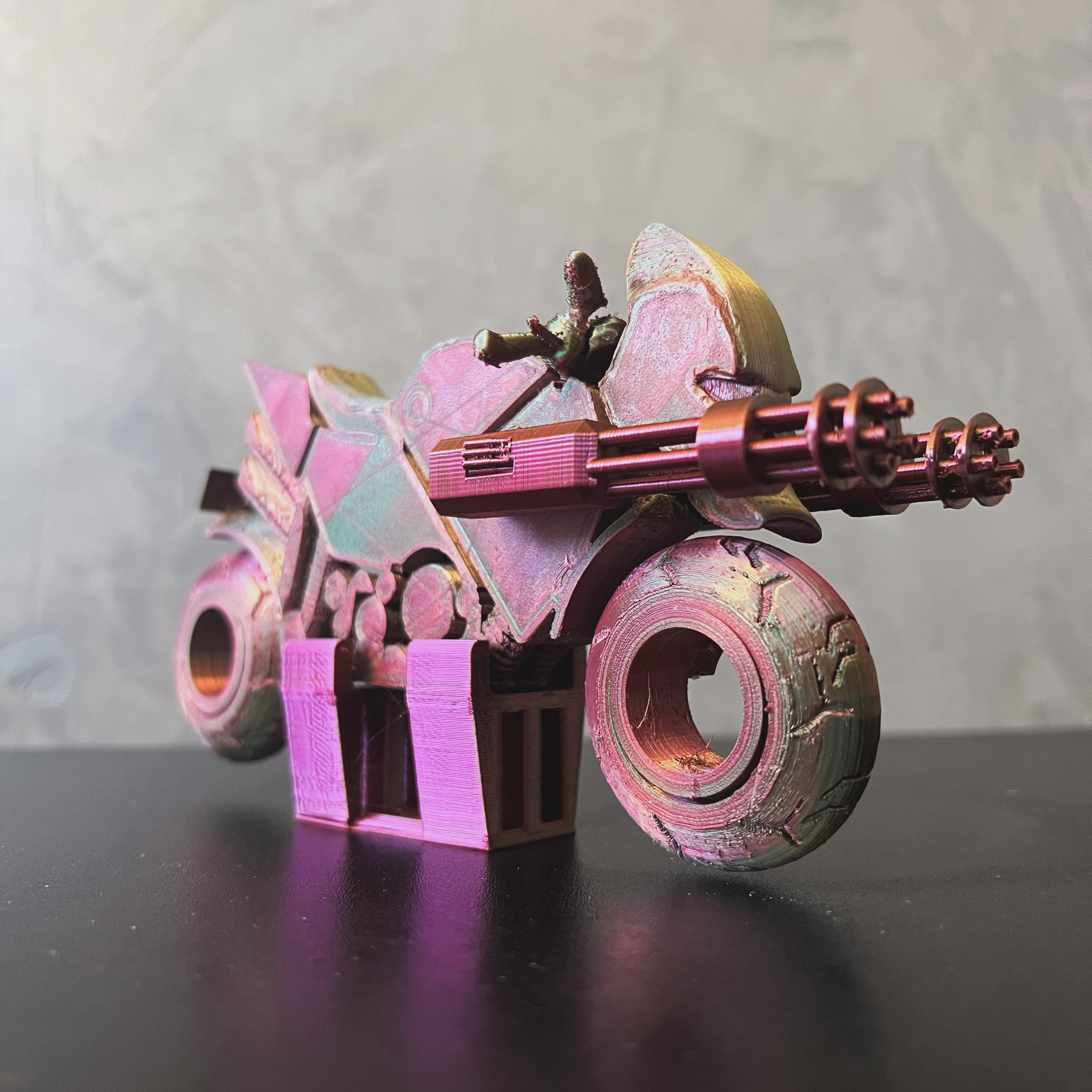 Motorbike Fury Duck - Print-in-place - No support 3d model