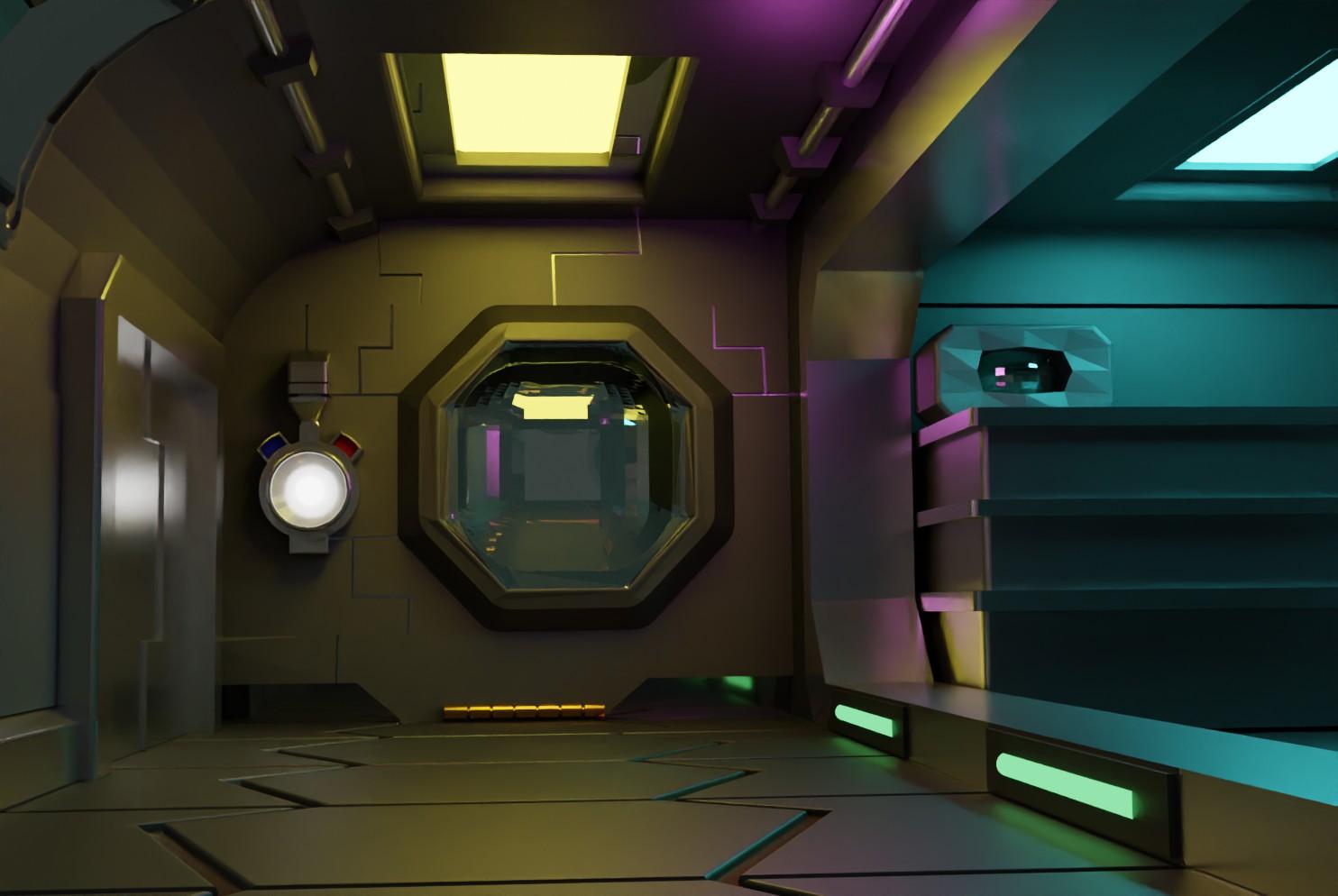 Sci-Fi hall 3d model