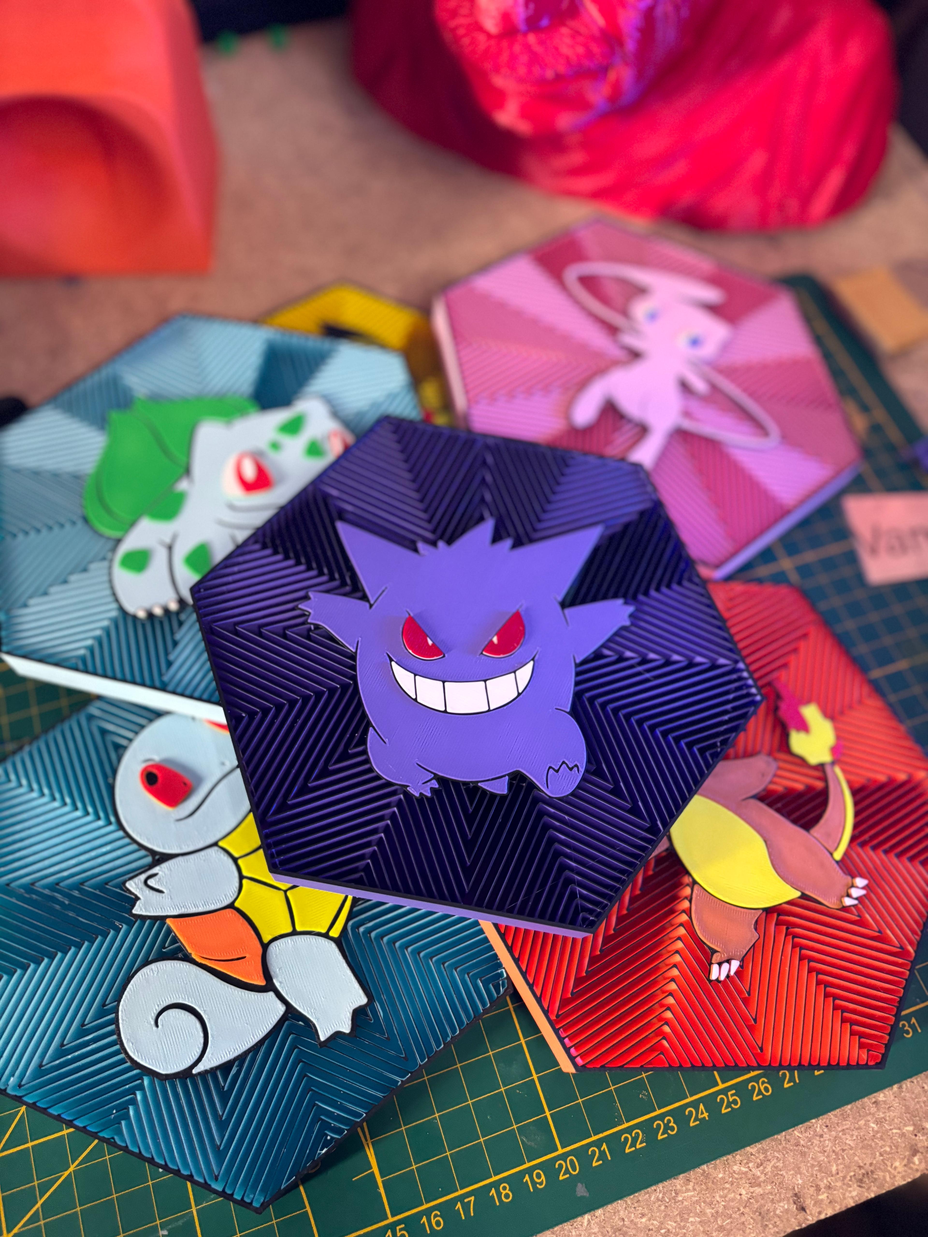 Gengar Hexagon wall art - Pokémon 3d model