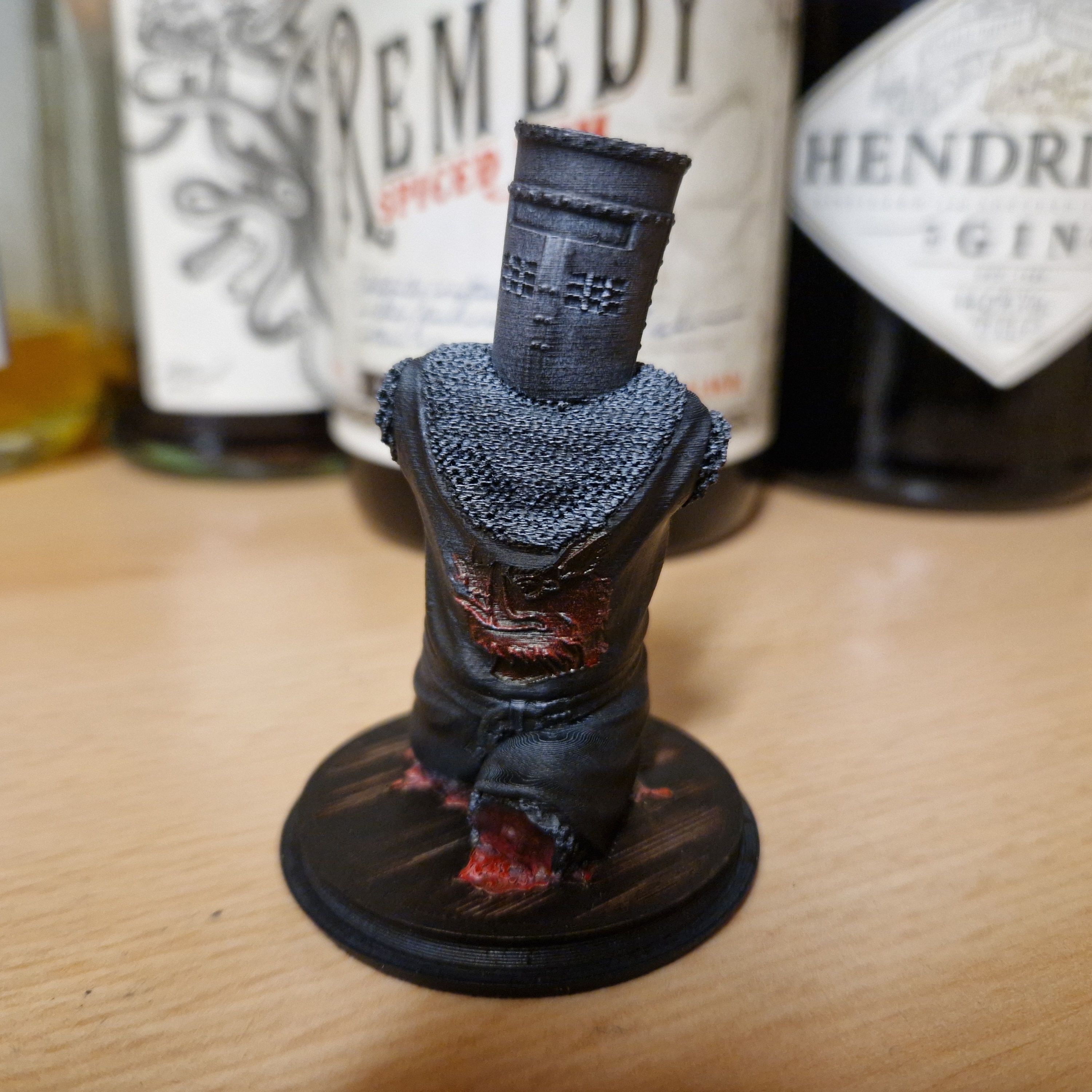 Black Knight  - Alright, we'll call it a draw.

Printed with Anycubic Black Pla, zenithal primed, then painted with Army Painter Speedpaints. - 3d model