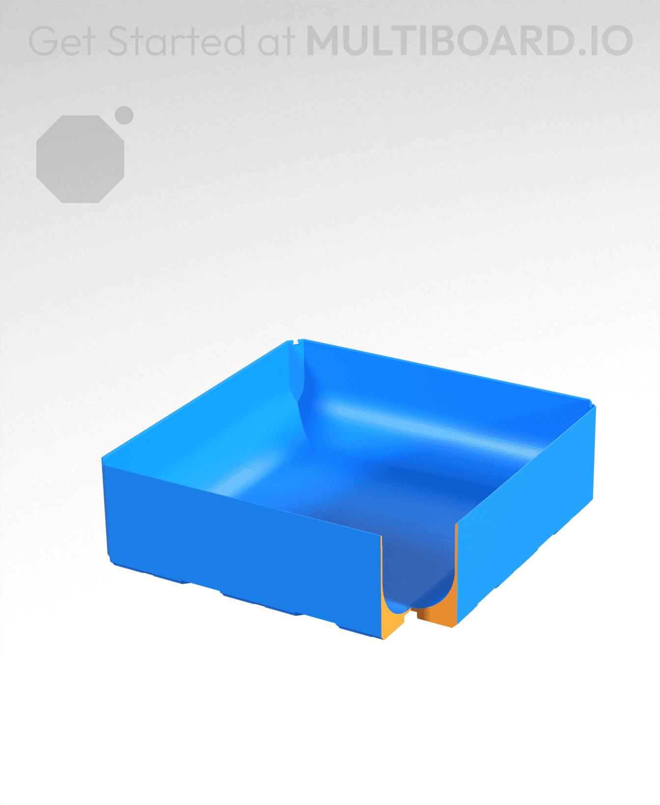 3x3x1 - Full Curved Bin - Multibin Insert 3d model