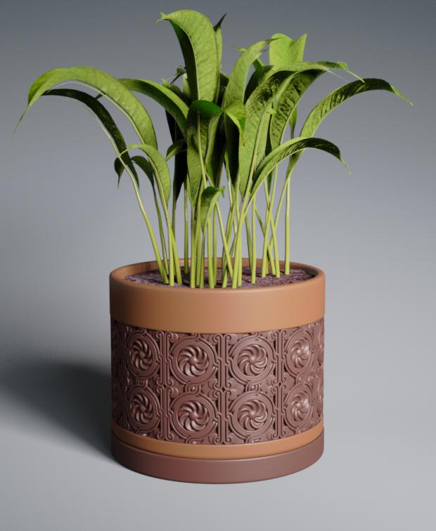 Planter Pot Gothic Infinity with Straight Base 3d model