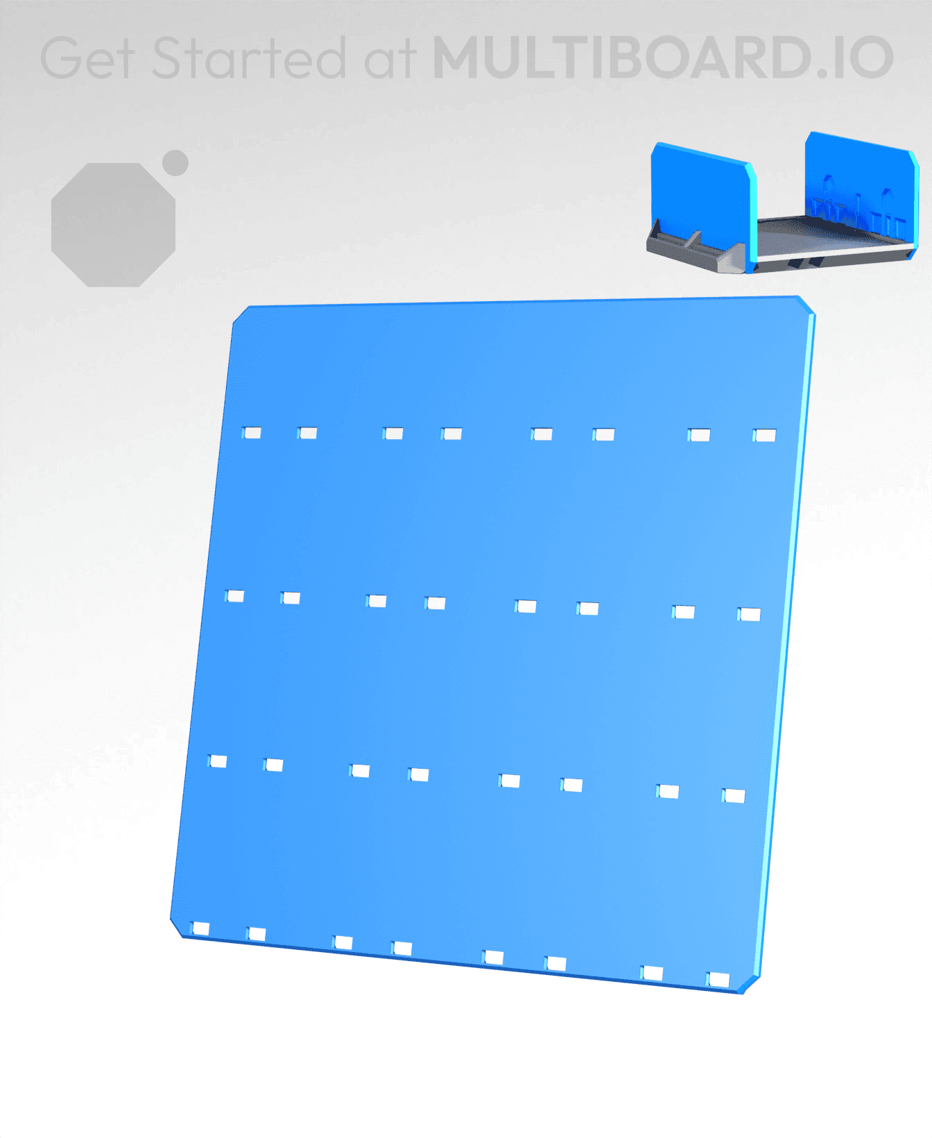 4x4H - Full Holes - Multibin Drawer Faceplate 3d model