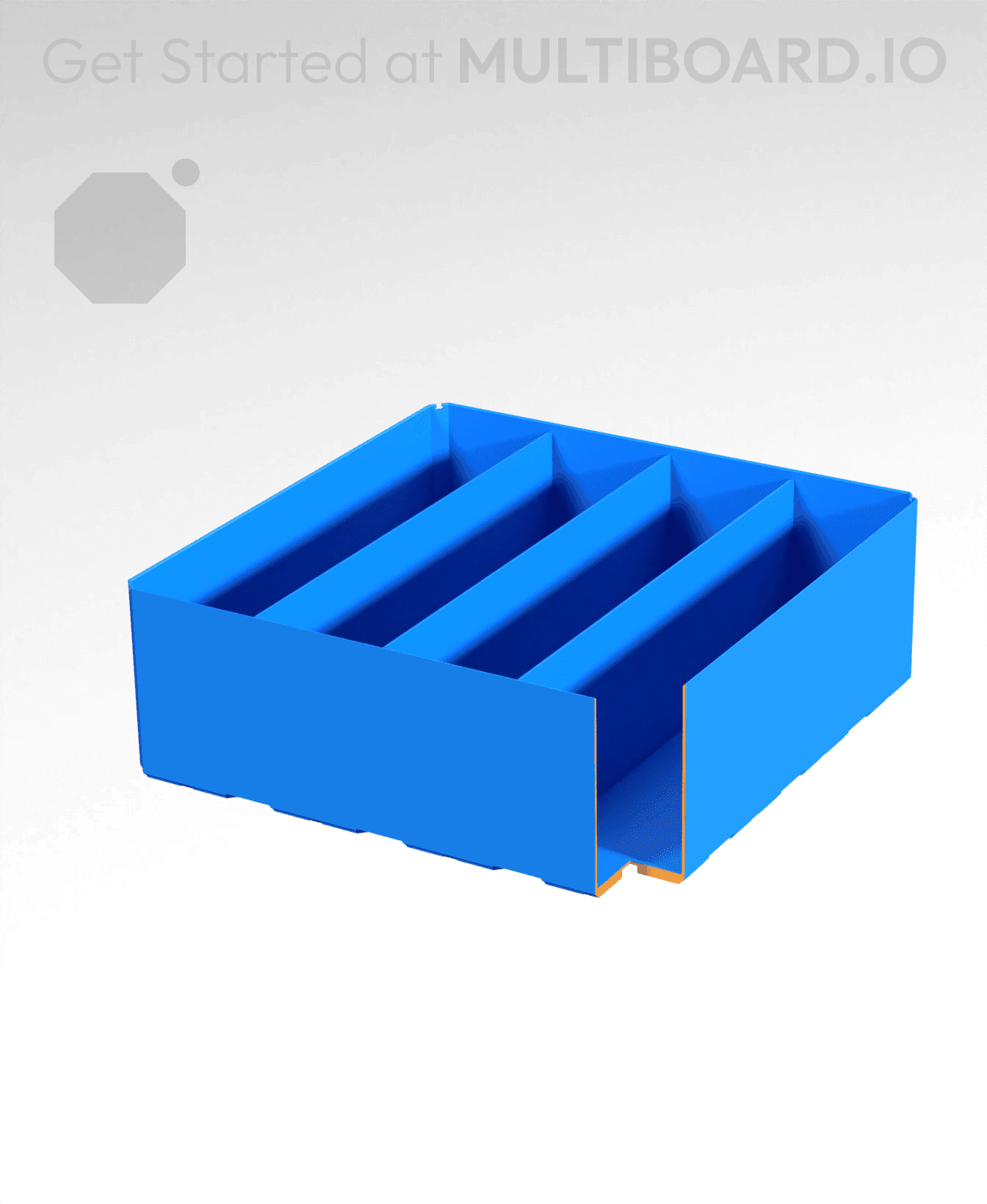 4x4x1.5 - Divided Bin - Multibin Insert 3d model