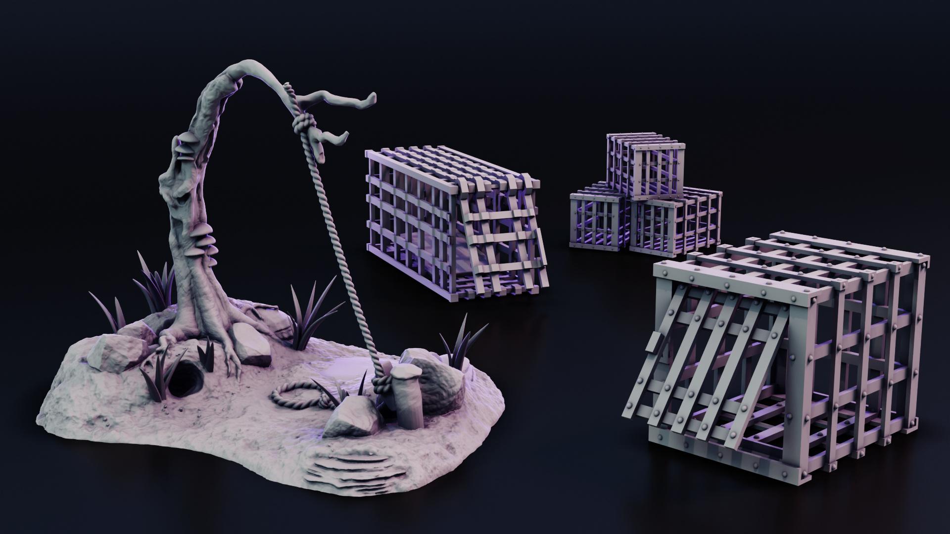 Animal Snare & Cages 3d model