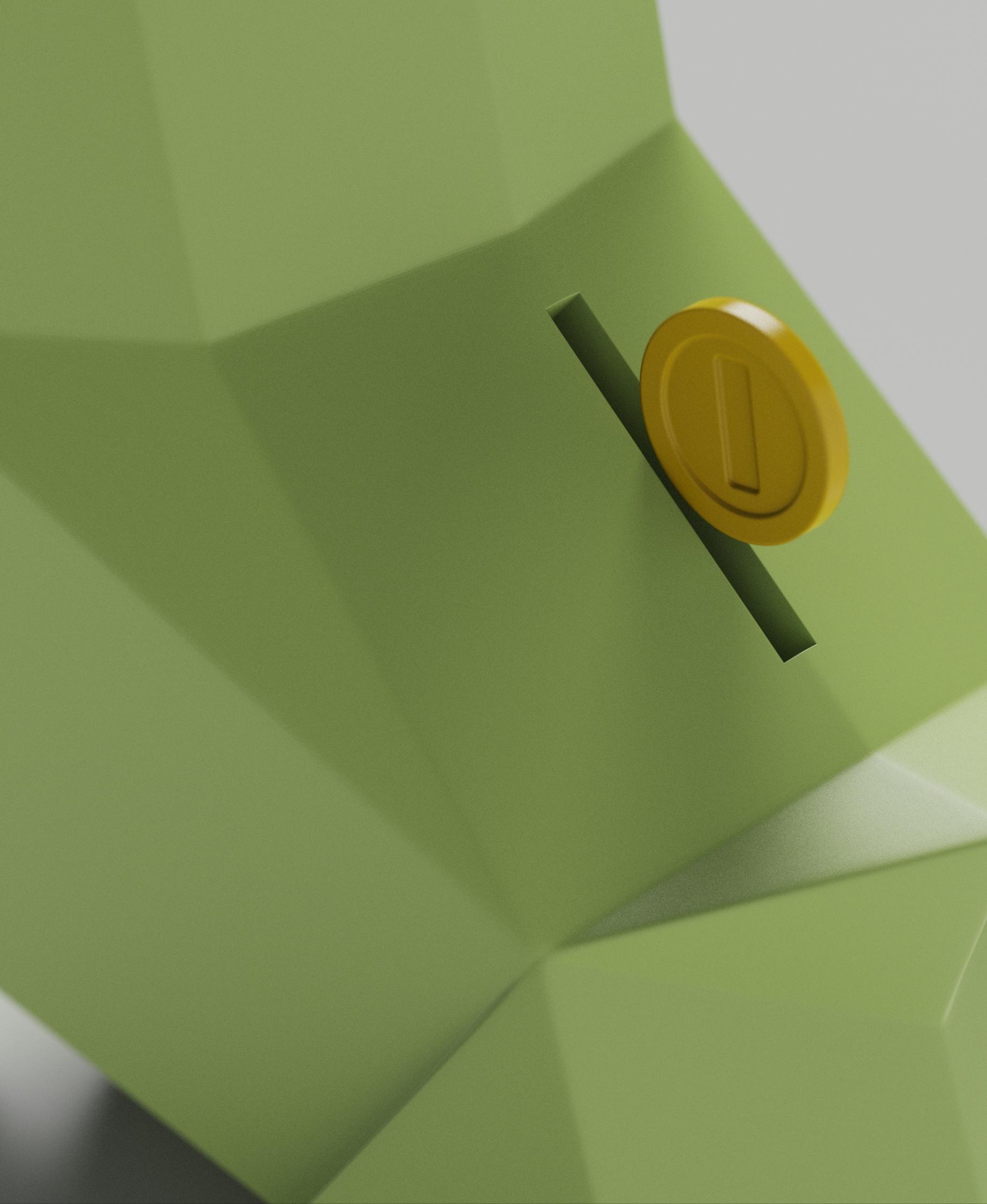 Low-poly Chikorita - Piggy Bank 3d model