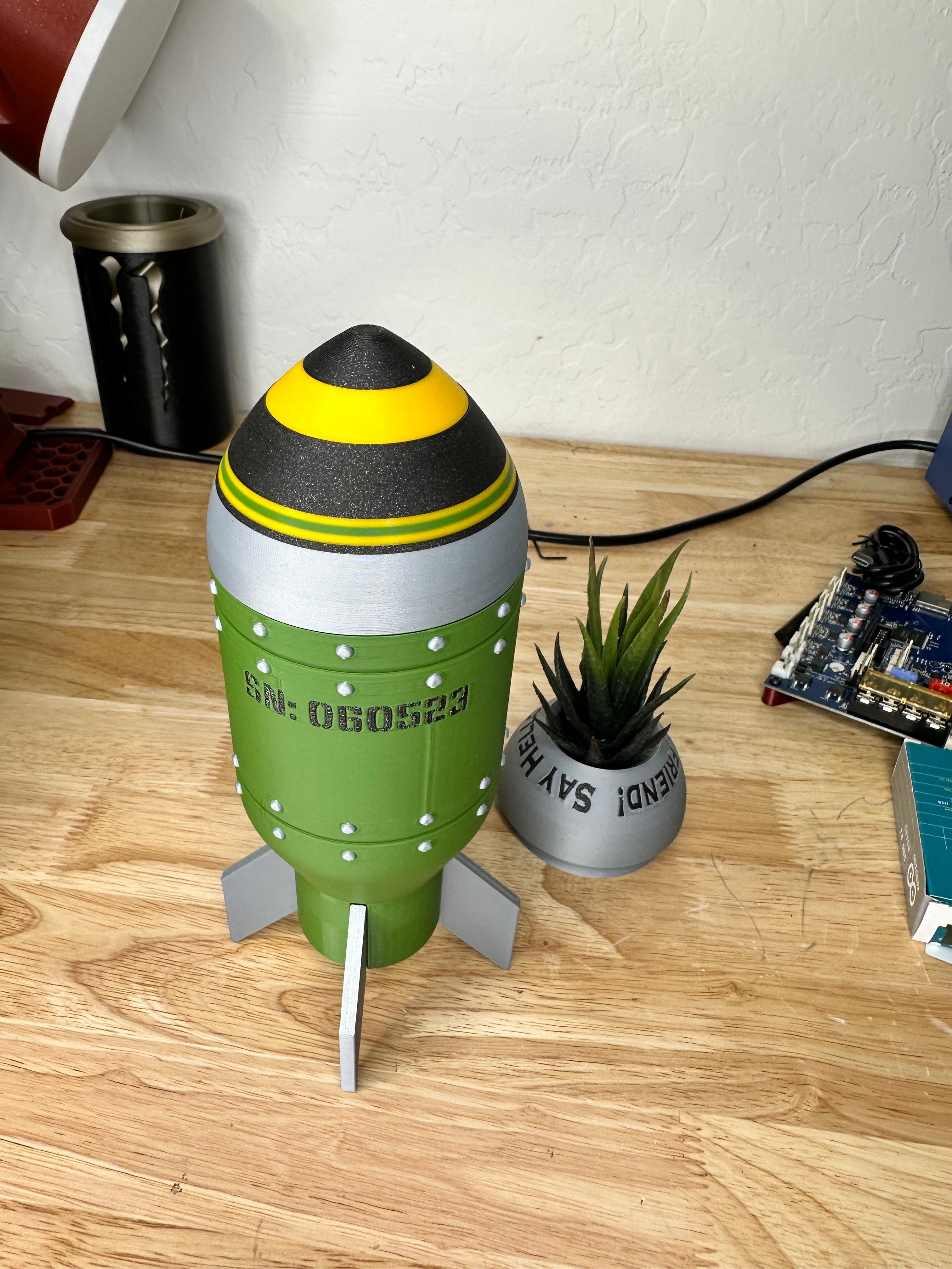 Make PEACE Bomb Succulent Pot, Pen, Pencil cup, Tool Cup! #FunctionalArt 3d model