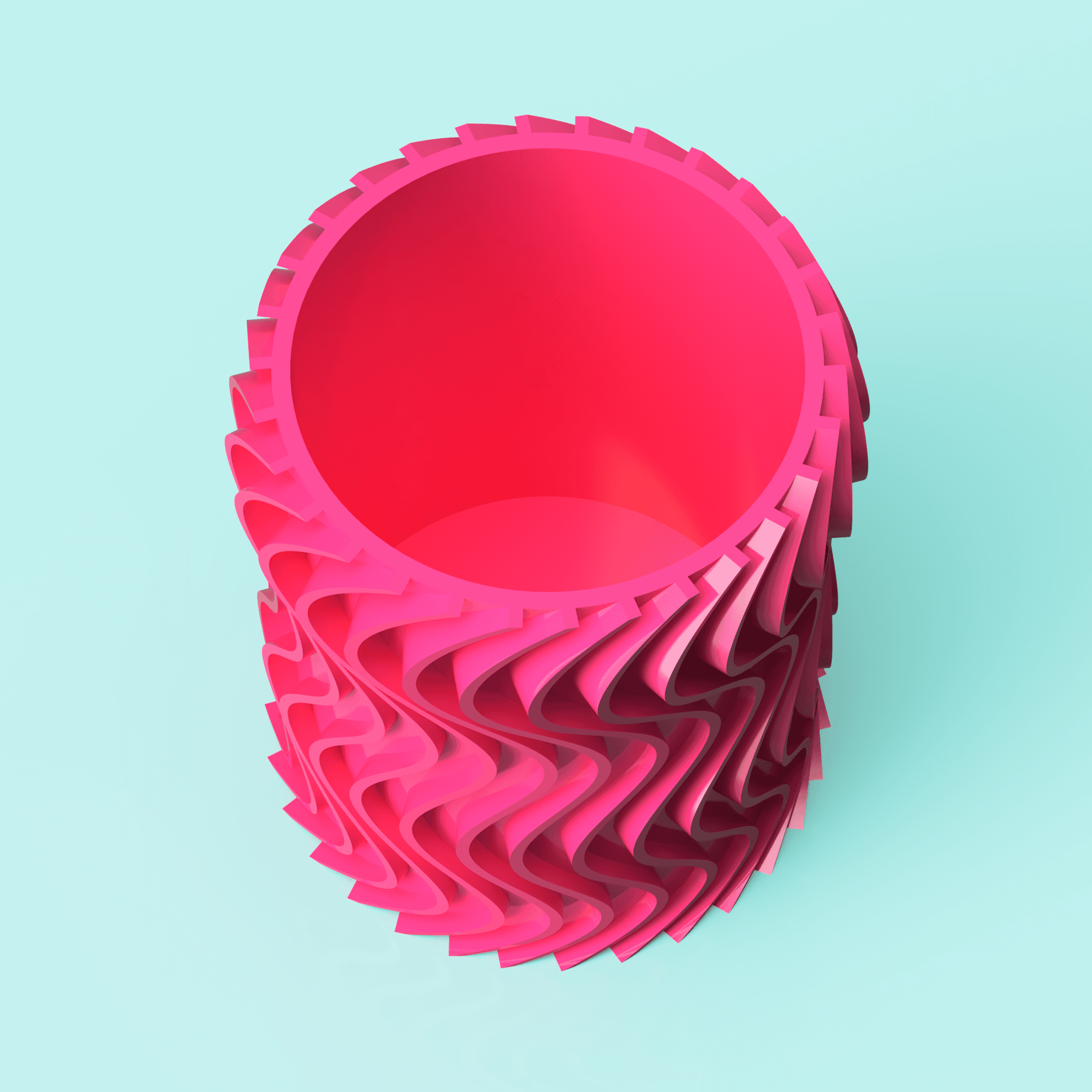 Swirling Ribs Vase 3d model