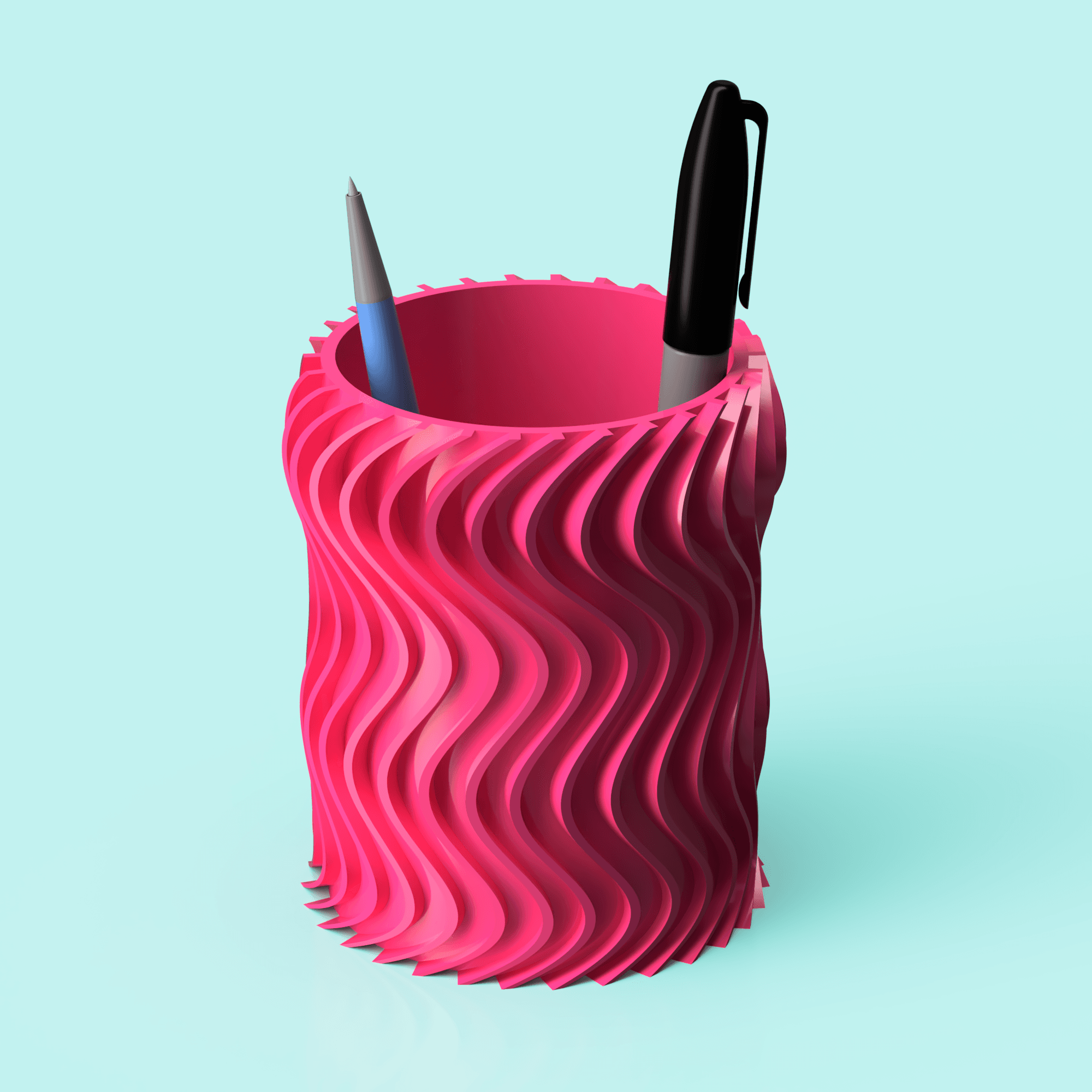 Swirling Ribs Vase 3d model