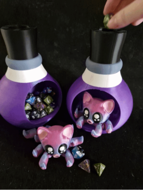 Voidkitty Dice Tower & Dice Flask *Personal Use* 3d model