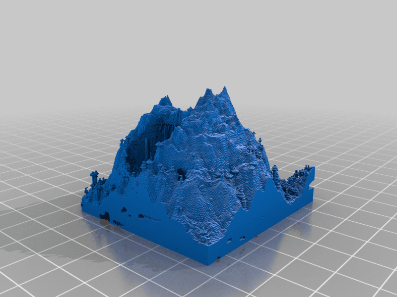 Minecraft mountain 3d model