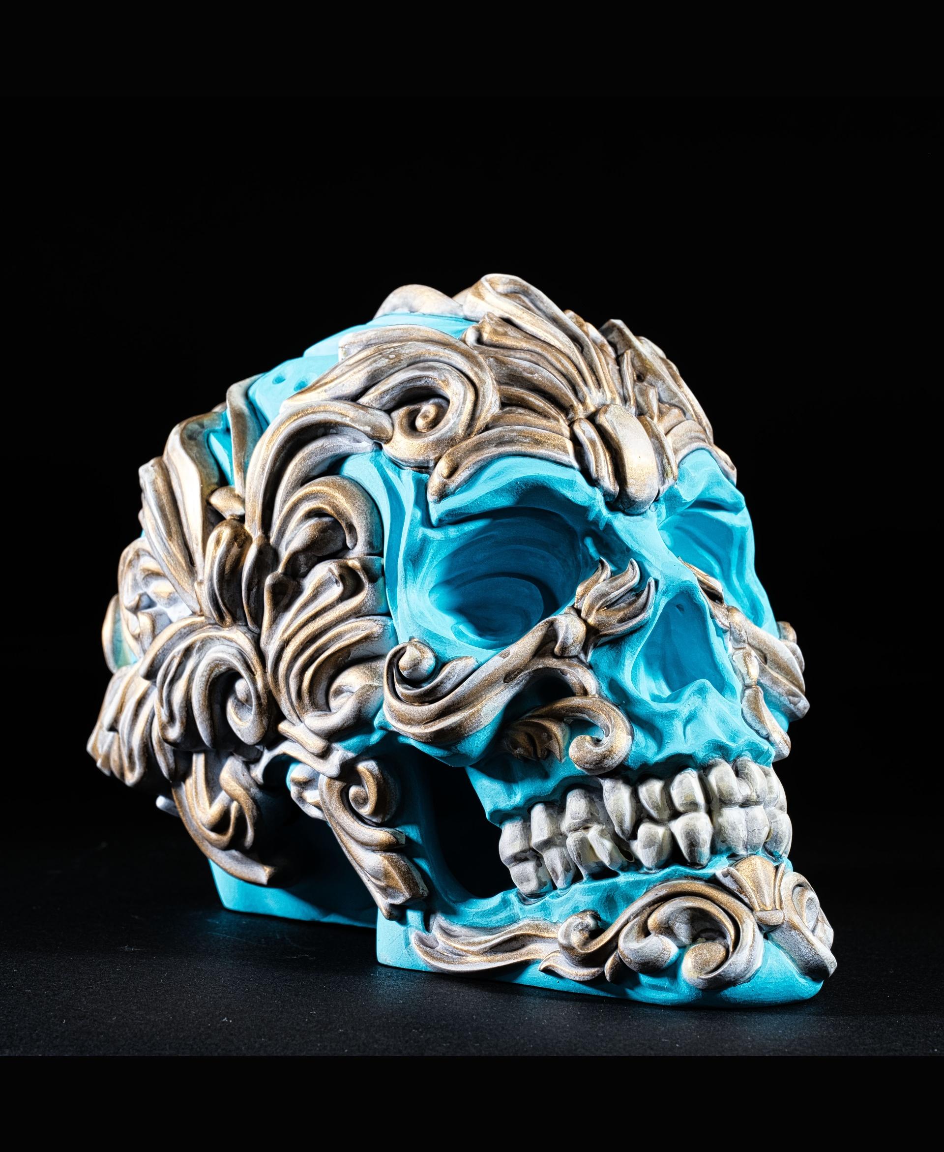 Ornate Skull  - Printer: Elegoo Saturn 2
Resin: Siraya Tech Navy Grey
Paint: Monument Hobbies Pro Acryl - 3d model
