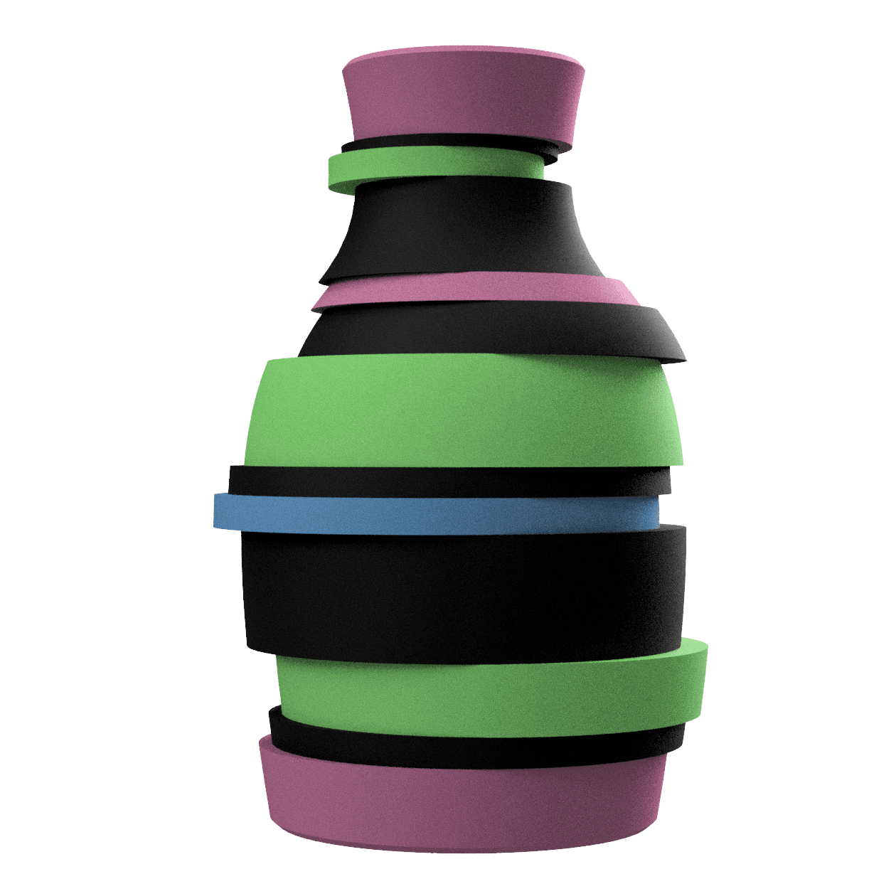 3D Printable Vase with Glitch Aesthetic Design for Home Decor 3d model