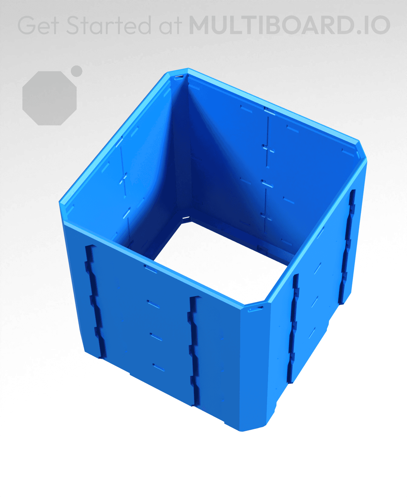 2x2x2 - Topped Multipoint Rail - Standard Click-In Multibin Shell Extension 3d model