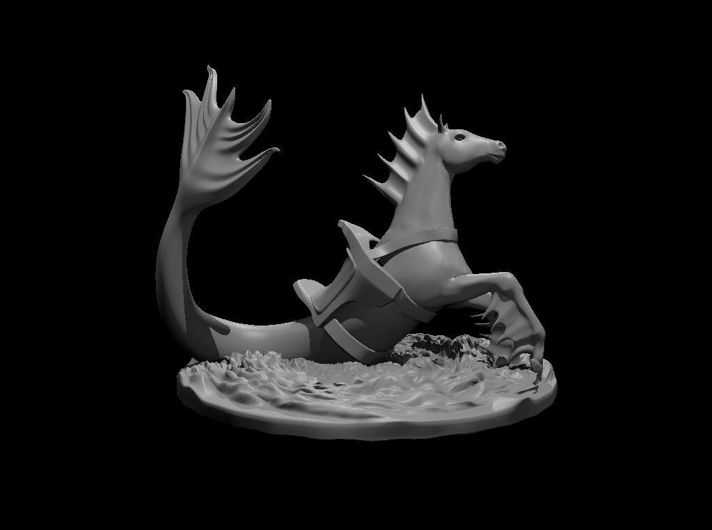 Hippocampus - Hippocampus with Saddle - 3d model render - D&D - 3d model