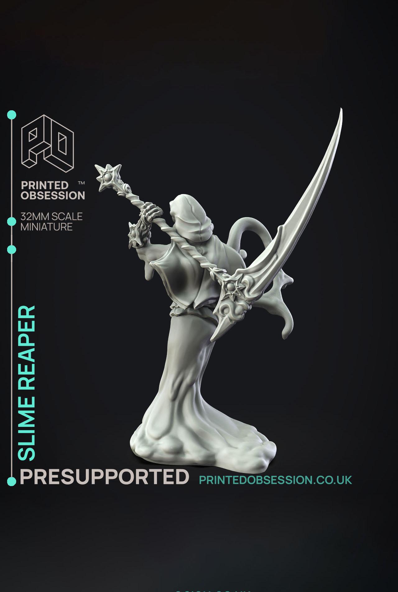 Slime Reaper - The Gelatinous Queen - PRESUPPORTED - Illustrated and Stats - 32mm scale			 3d model