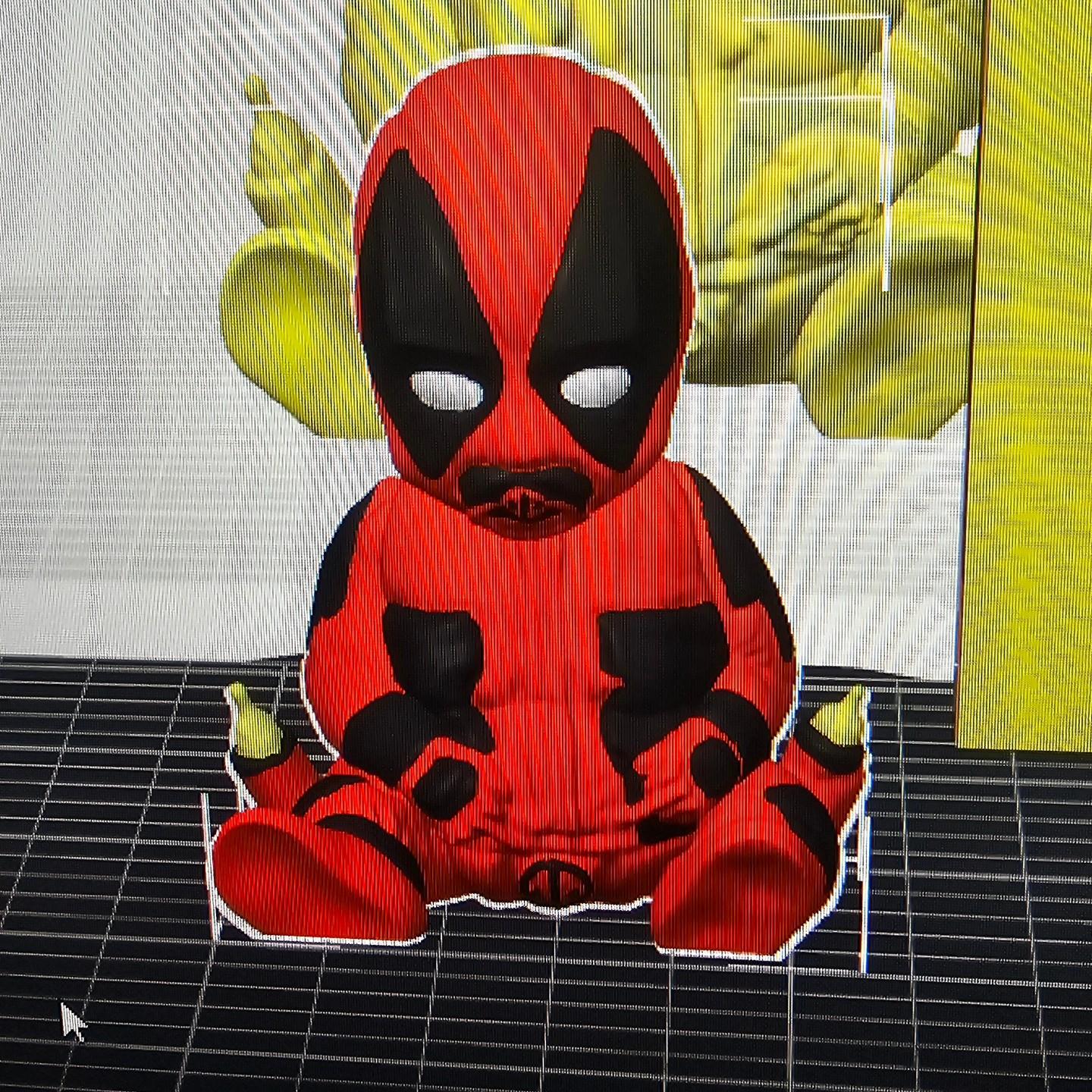 Baby Deadpool 3D Print File | Marvel Superhero Collectible (SUPPORTLESS) 3d model