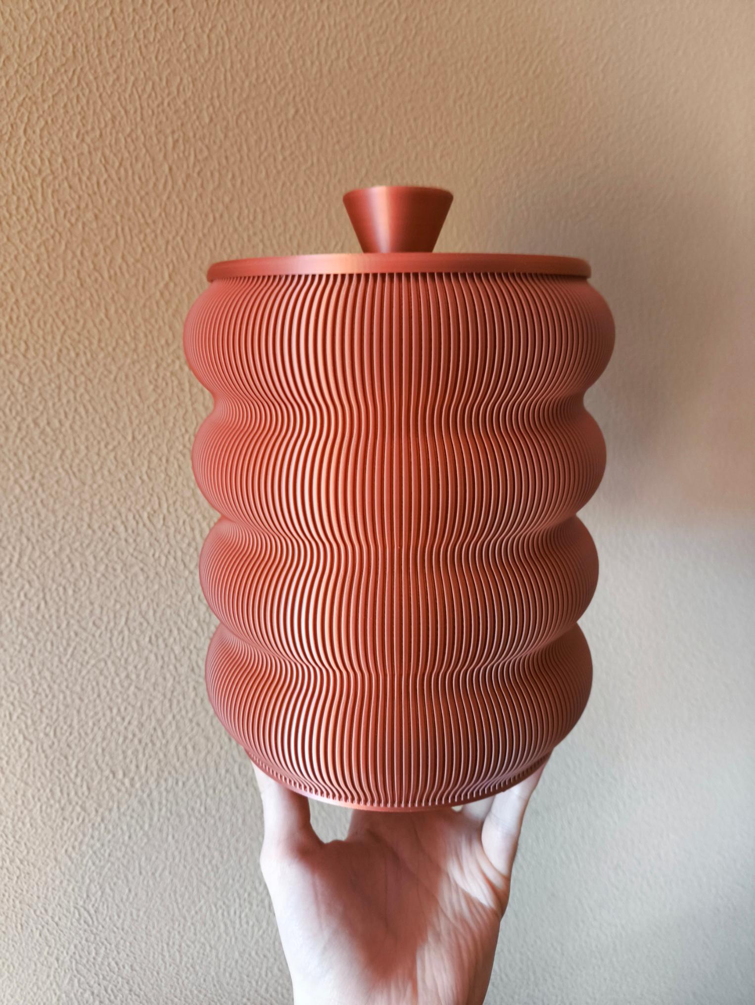 Flowing Grace Vase with Optional Lid 3d model