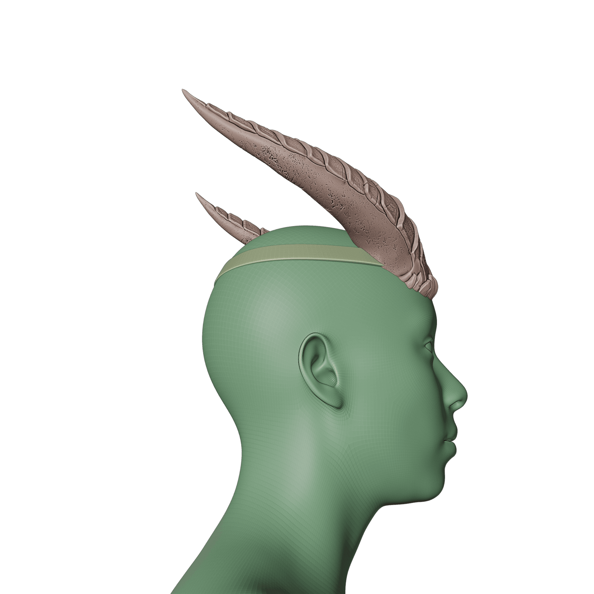 FANTASY BALEFUL SPIKES HORNS SET BALDURS GATE 3 3d model