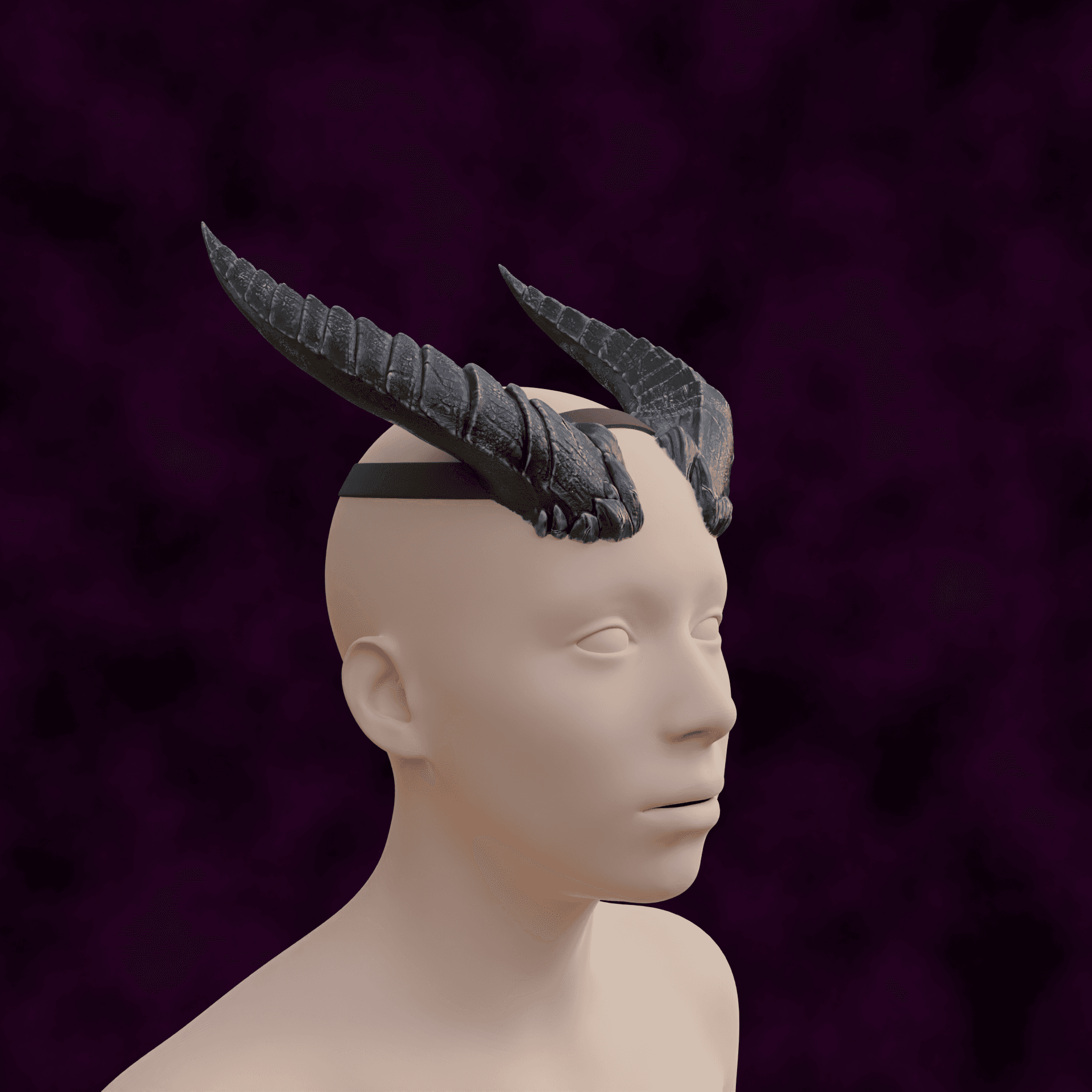 FANTASY BALEFUL SPIKES HORNS SET BALDURS GATE 3 3d model