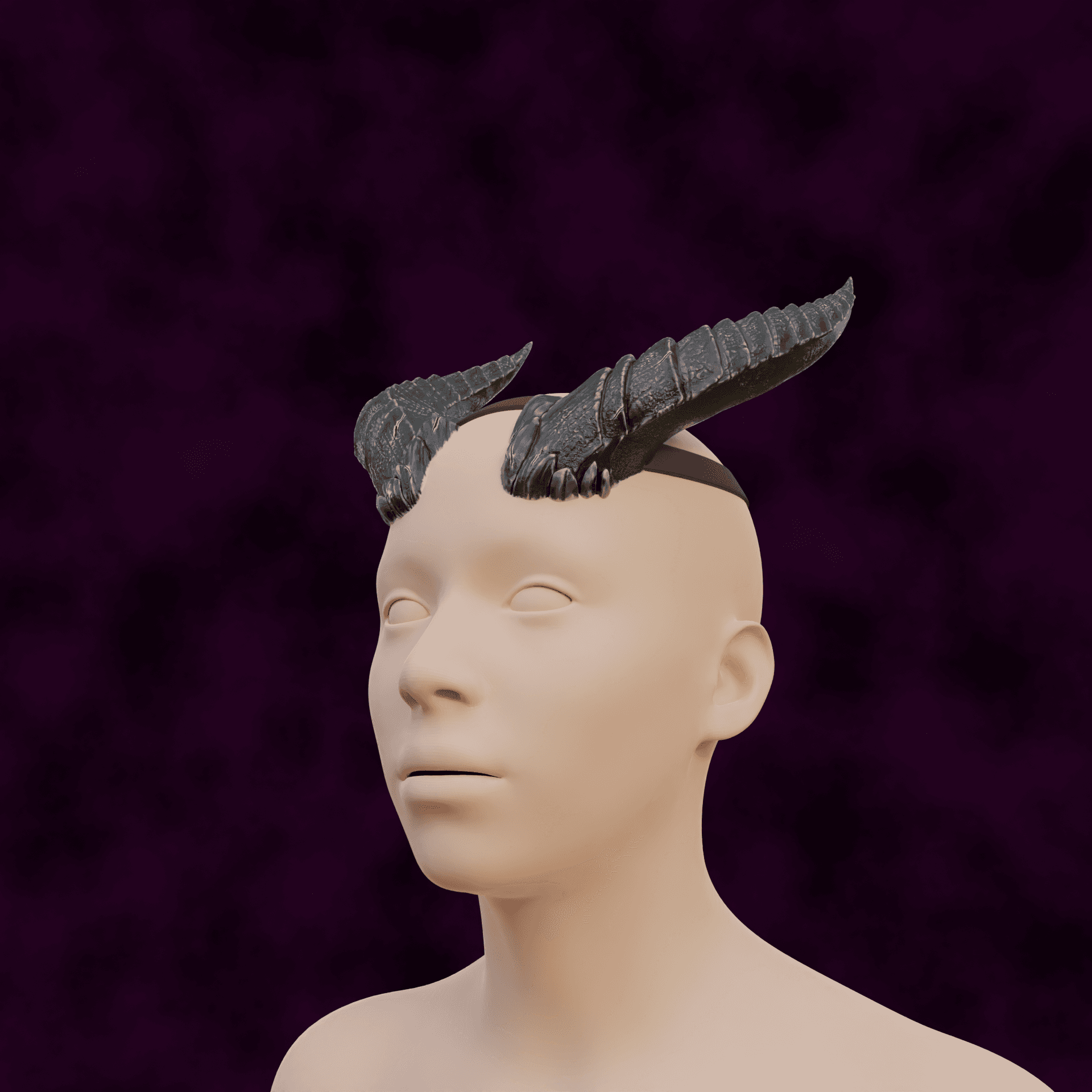 FANTASY BALEFUL SPIKES HORNS SET BALDURS GATE 3 3d model